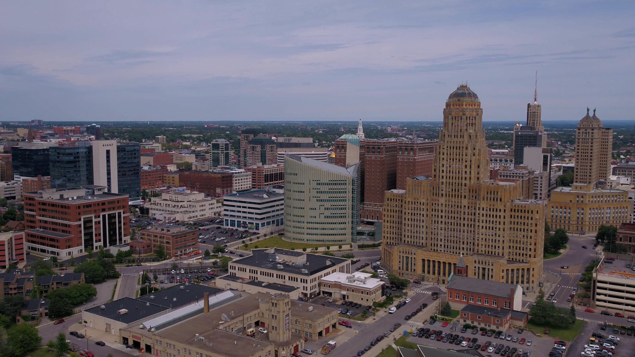 Buffalo skyline, ATSC launches, Buffalo stations, NextGen TV, 2560x1440 HD Desktop