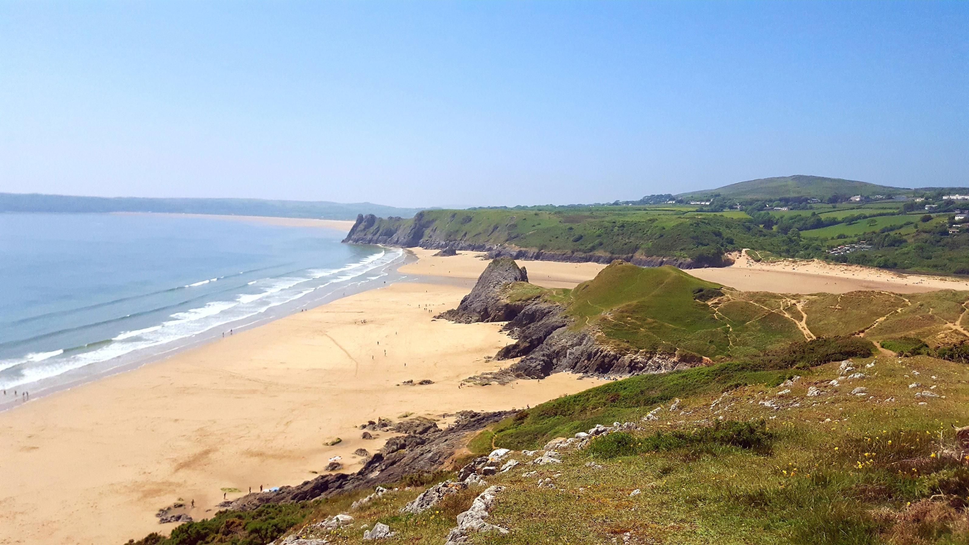 Gower Peninsula, Three Cliffs Bay, Wales, Nature, 3190x1800 HD Desktop