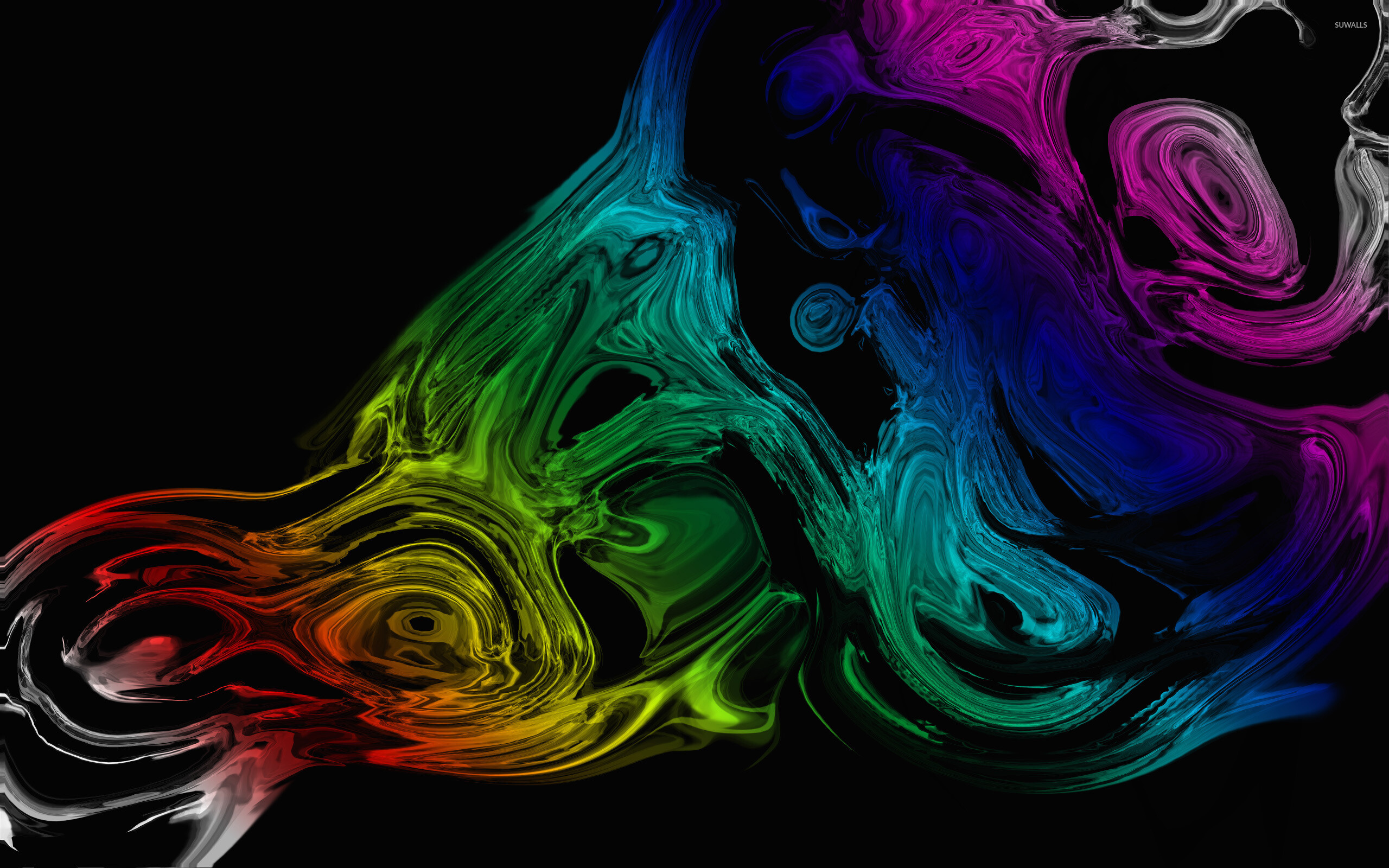 Liquid rainbow art, Abstract wallpaper, Stunning vibrant display, Captivating visual experience, 2560x1600 HD Desktop