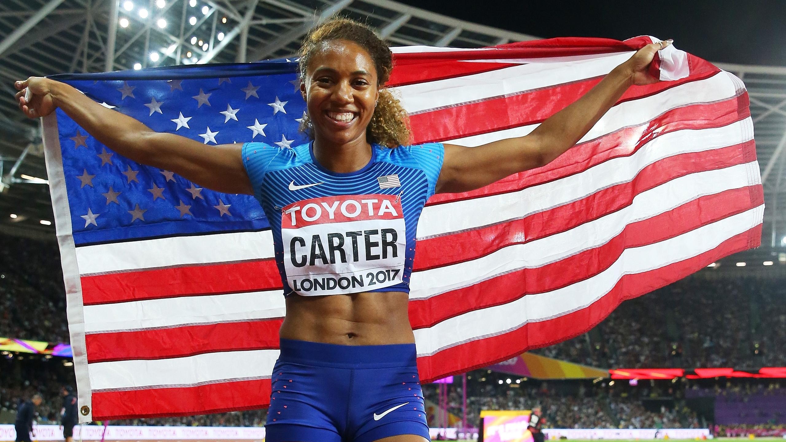 Kori Carter, Outside lane victory, Eurospprt, 2560x1440 HD Desktop