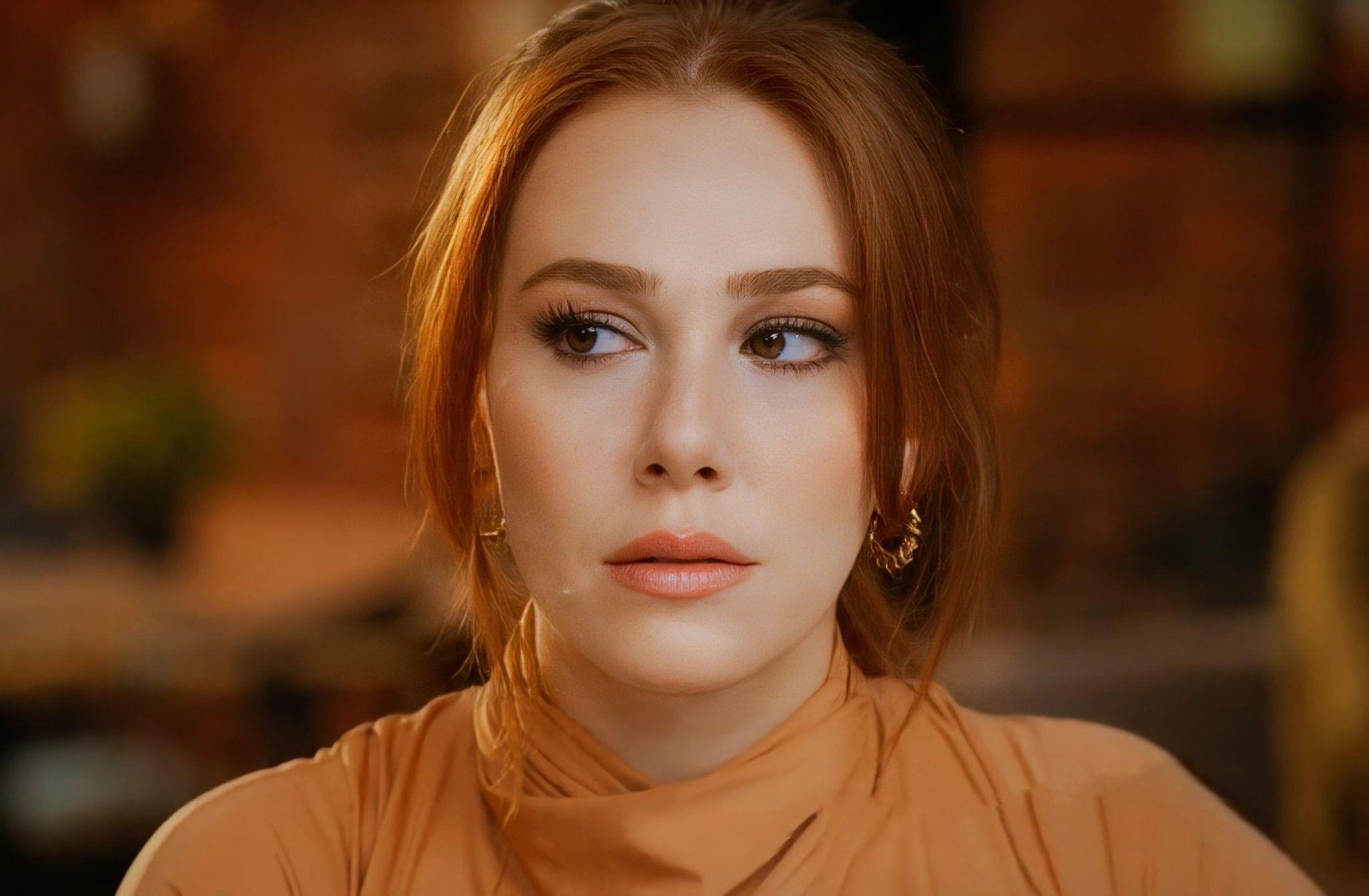 Elcin Sangu, Talented actress, Stunning beauty, Social media sensation, 2050x1350 HD Desktop