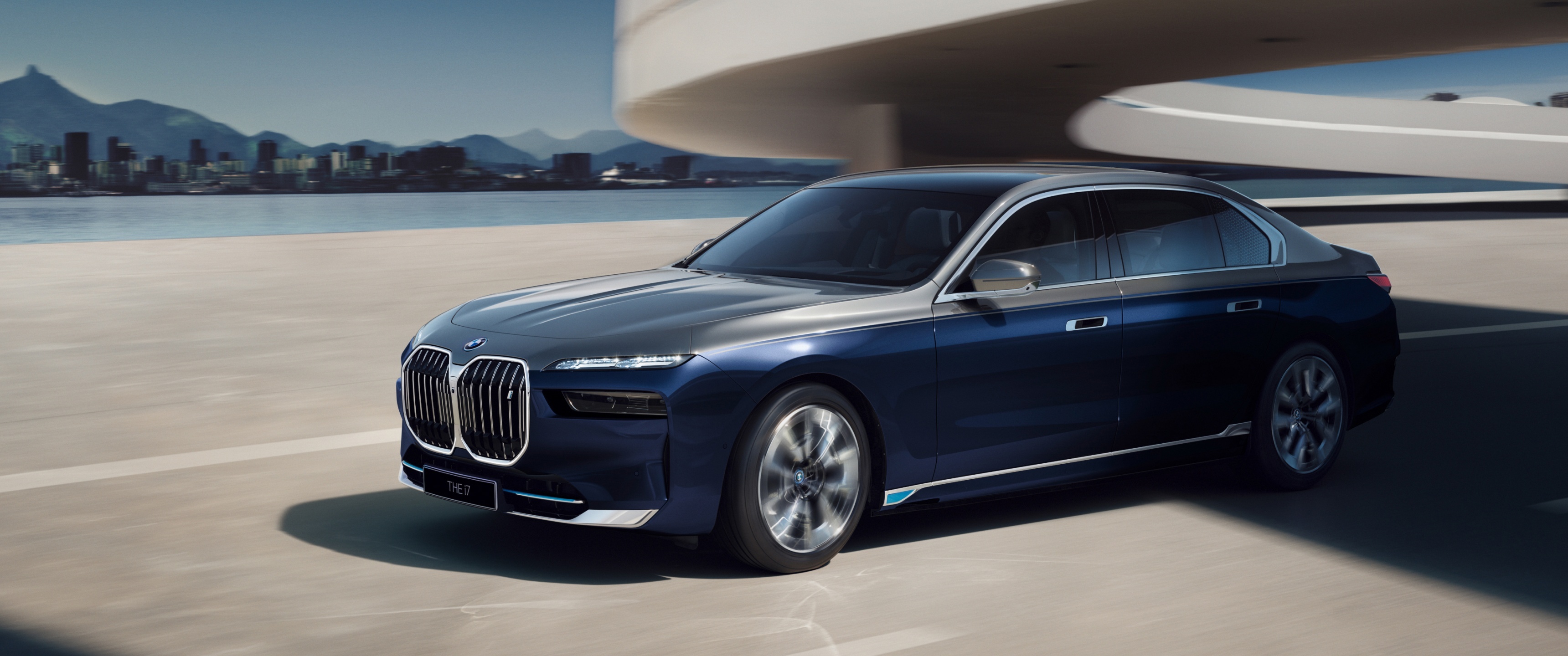 2023 Model, BMW i7 Wallpaper, 3440x1440 Dual Screen Desktop