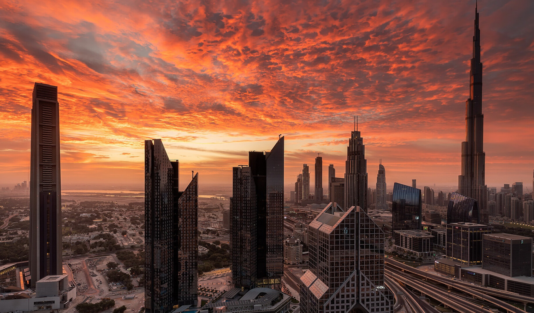 United Arab Emirates, Skyscrapers, Clouds, Beautiful views, 2050x1200 HD Desktop