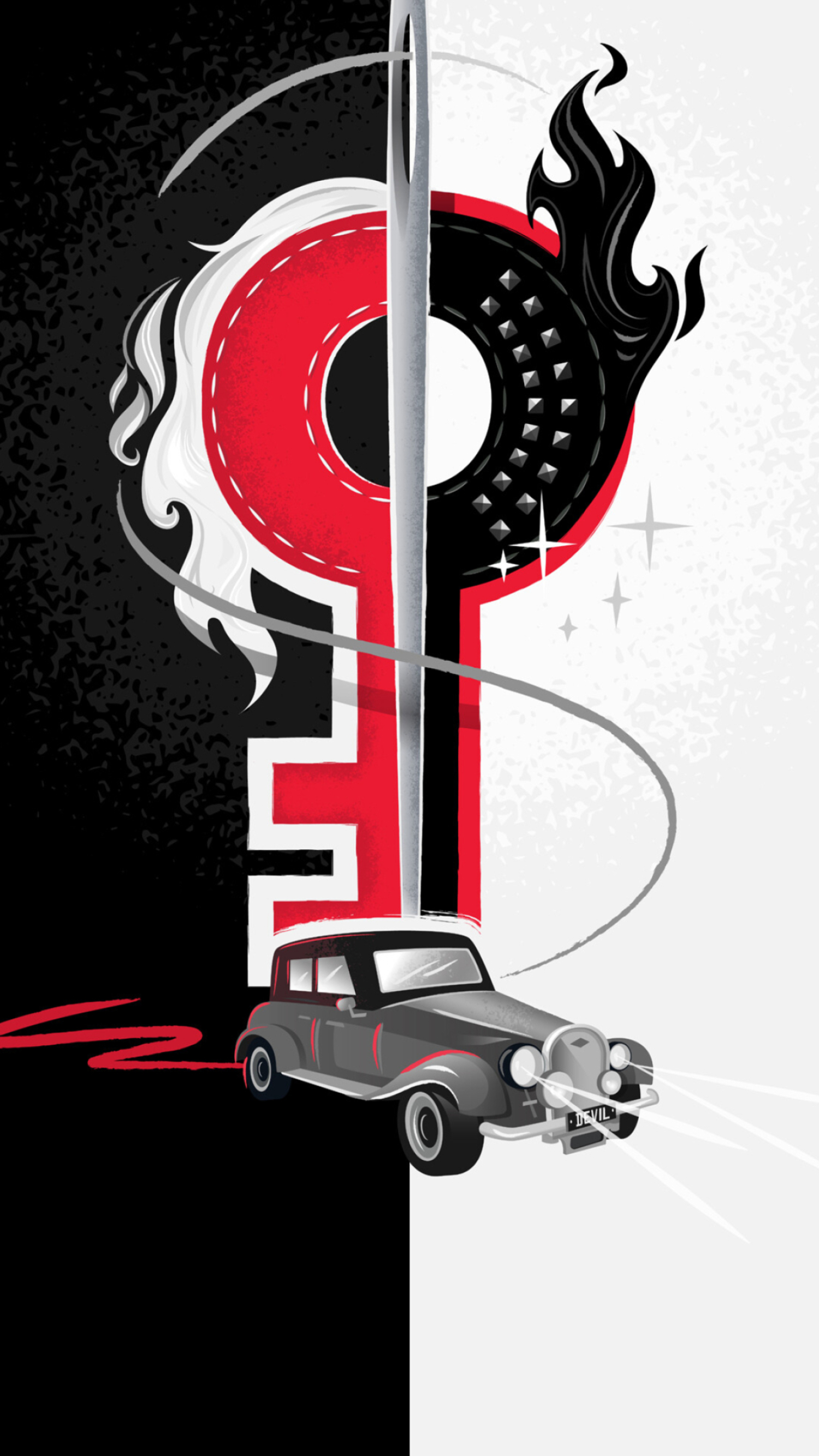 Cruella 2021, Key art, Fashion-forward film, Iconic visuals, 1500x2670 HD Phone