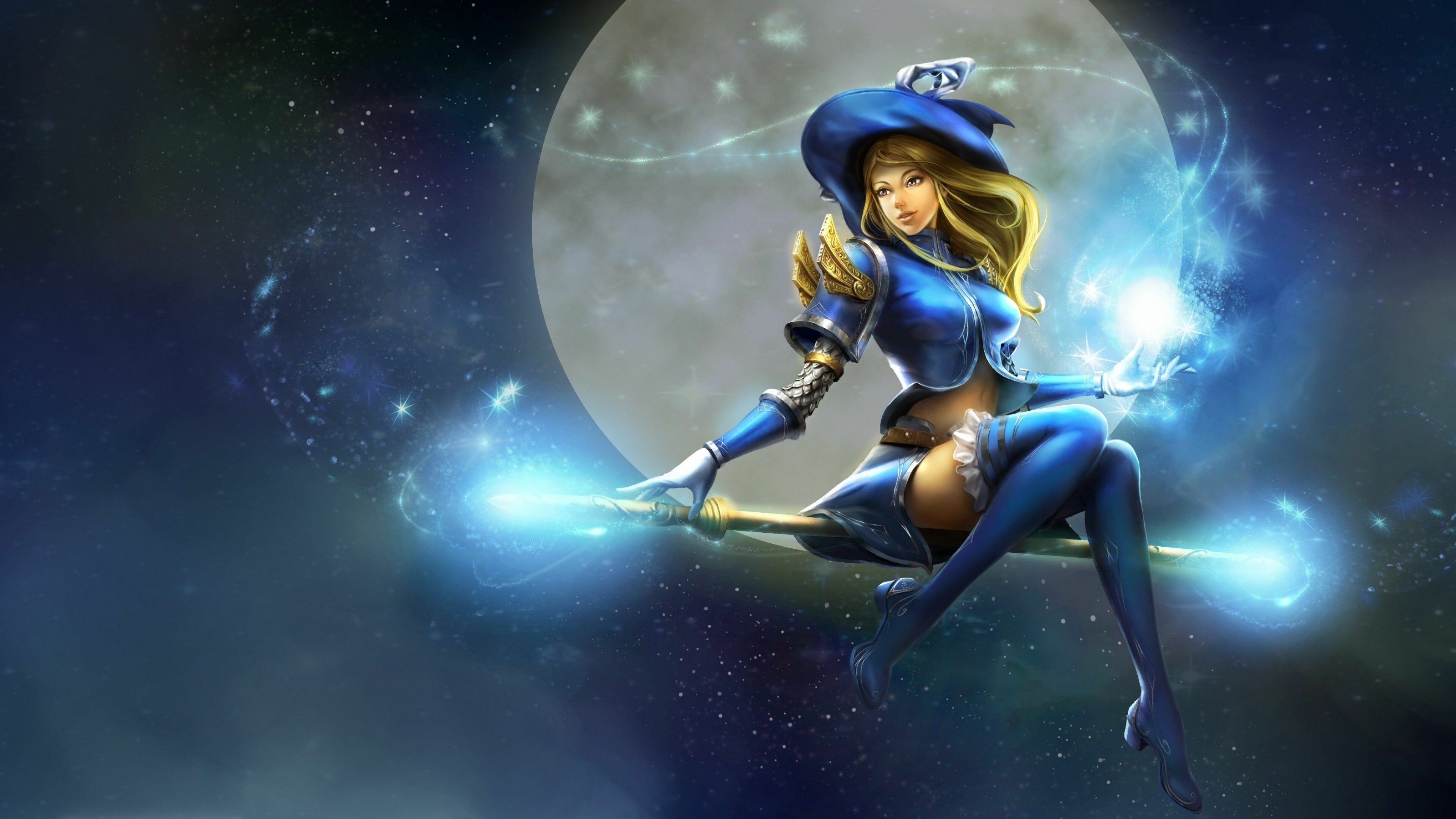 League of Legends 4K awesome wallpaper, Witches broomsticks, Halloween witch, 3840x2160 4K Desktop