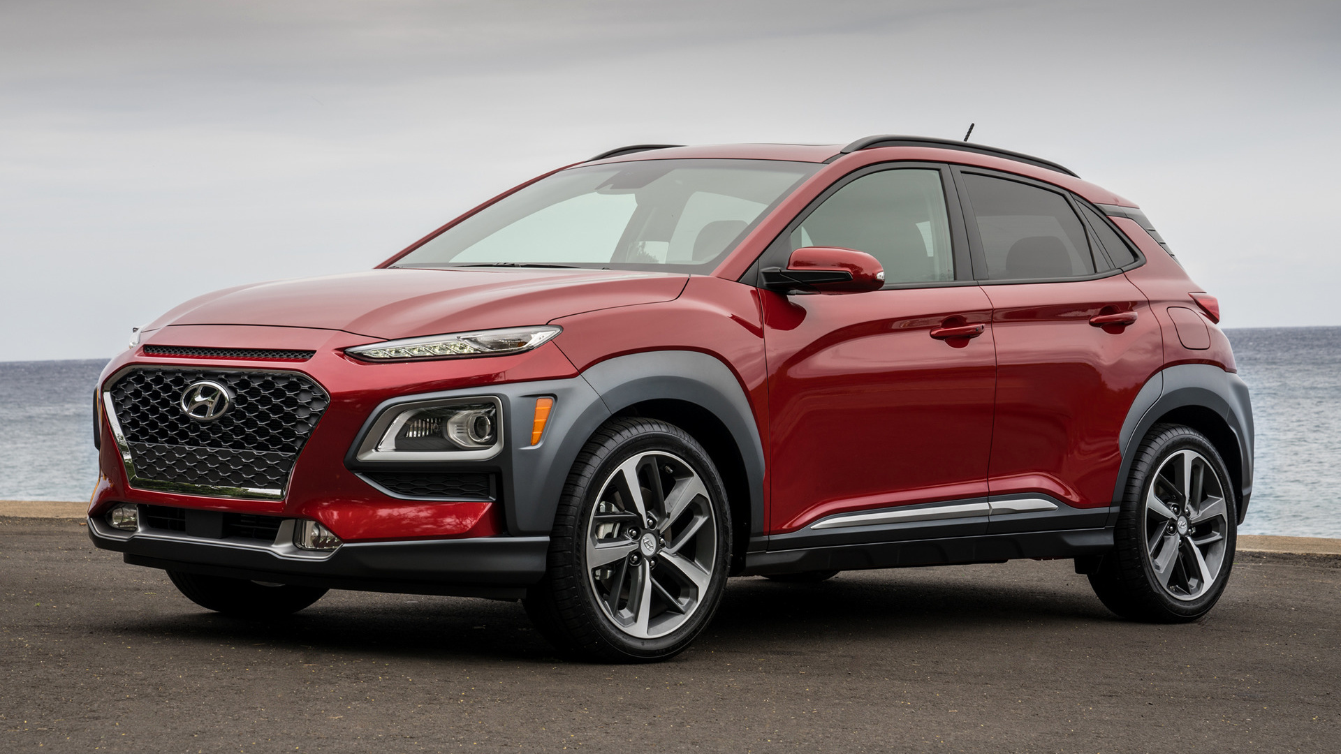 Hyundai Kona, Stylish design, Compact SUV, Car pixel, 1920x1080 Full HD Desktop
