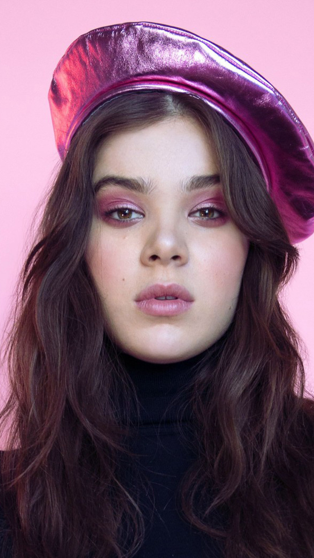 Hailee Steinfeld pink background, Photoshoot 4K, Hailee Steinfeld, Movie wardrobe, 1080x1920 Full HD Phone