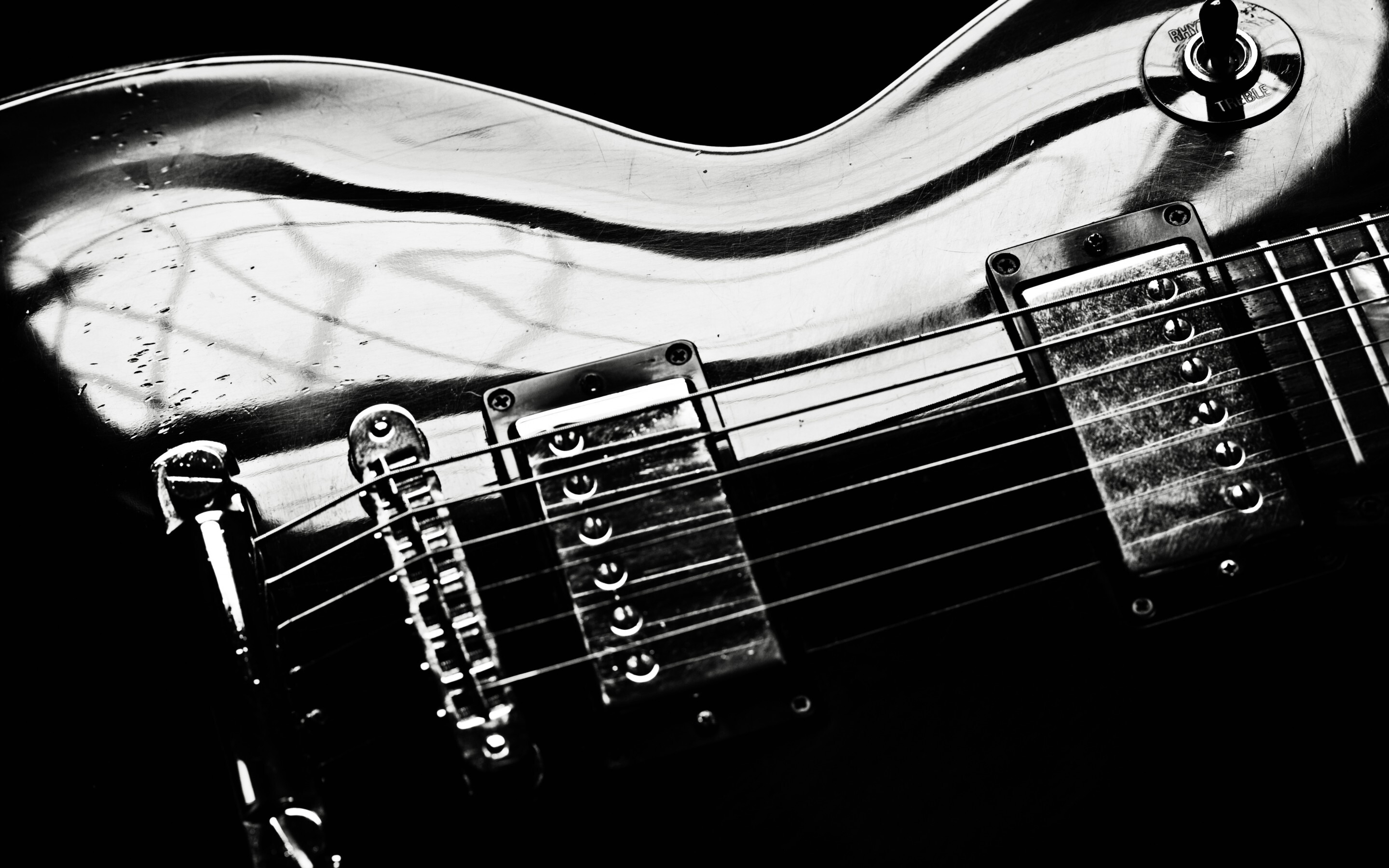 Gibson Guitar, Music instrument, Guitar strings, Reflection effect, 2880x1800 HD Desktop