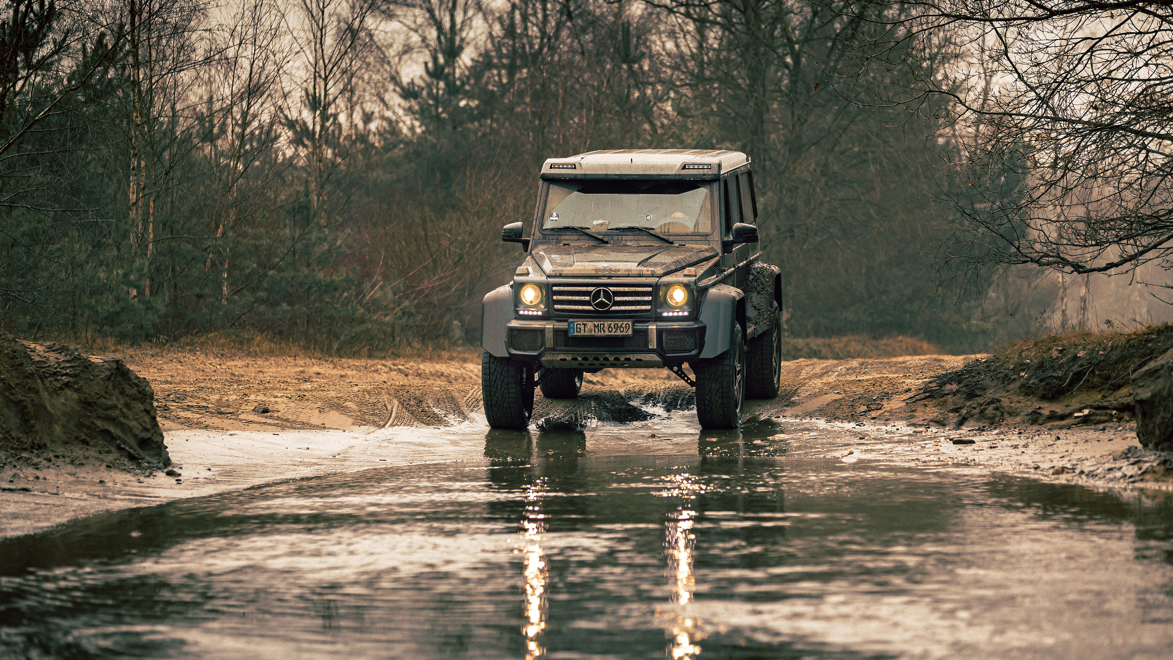 Mercedes G500 4x4, Off-road Driving Wallpaper, 3840x2160 4K Desktop