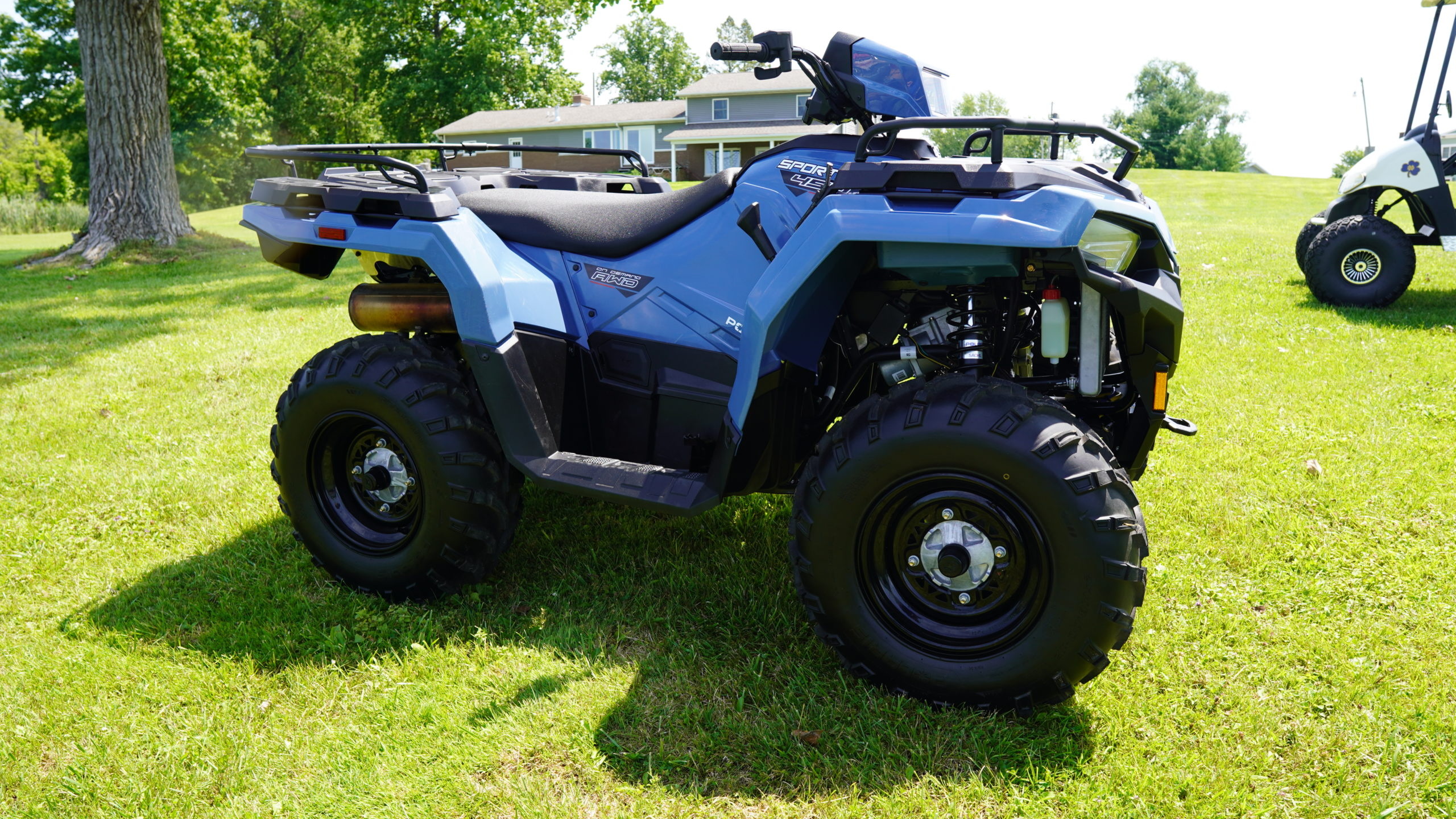 Polaris Sportsman 450 H.O., Test ride, Northern Michigan, Putting through paces, 2560x1440 HD Desktop