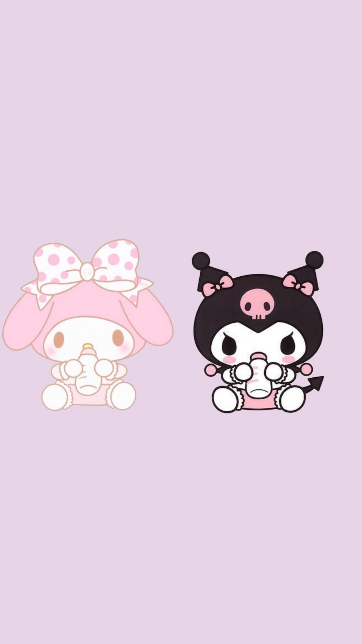 baby Kuromi, baby My Melody, baby milk bottles, HD Phone wallpaper