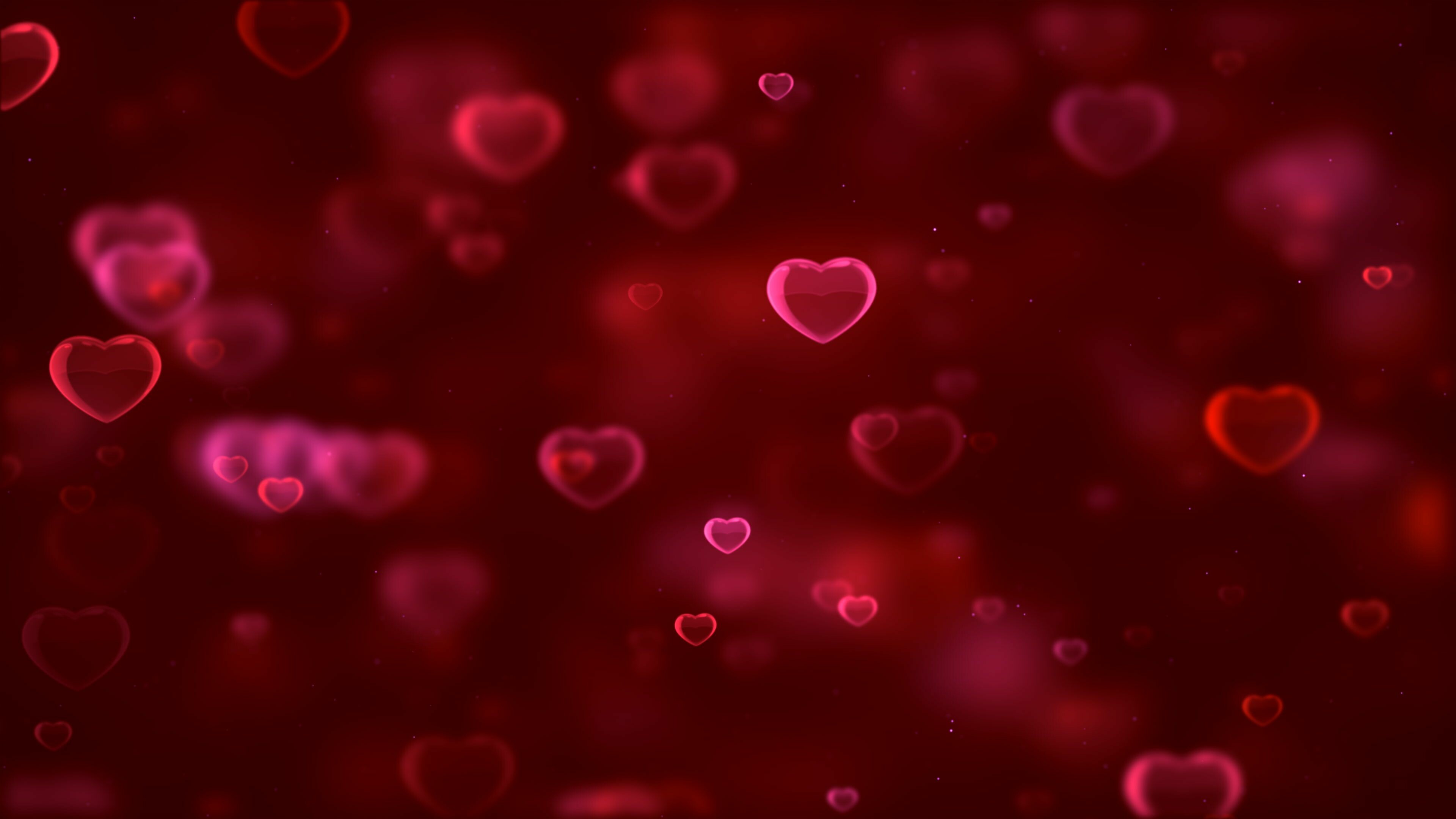 Love hearts, Red hearts, Dark red background, 3840x2160 4K Desktop