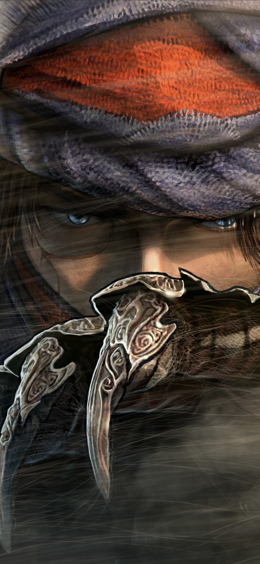 The Prince Prince of Persia, Ornate claw gauntlet, Red patterned turban headwrap, HD Phone wallpaper