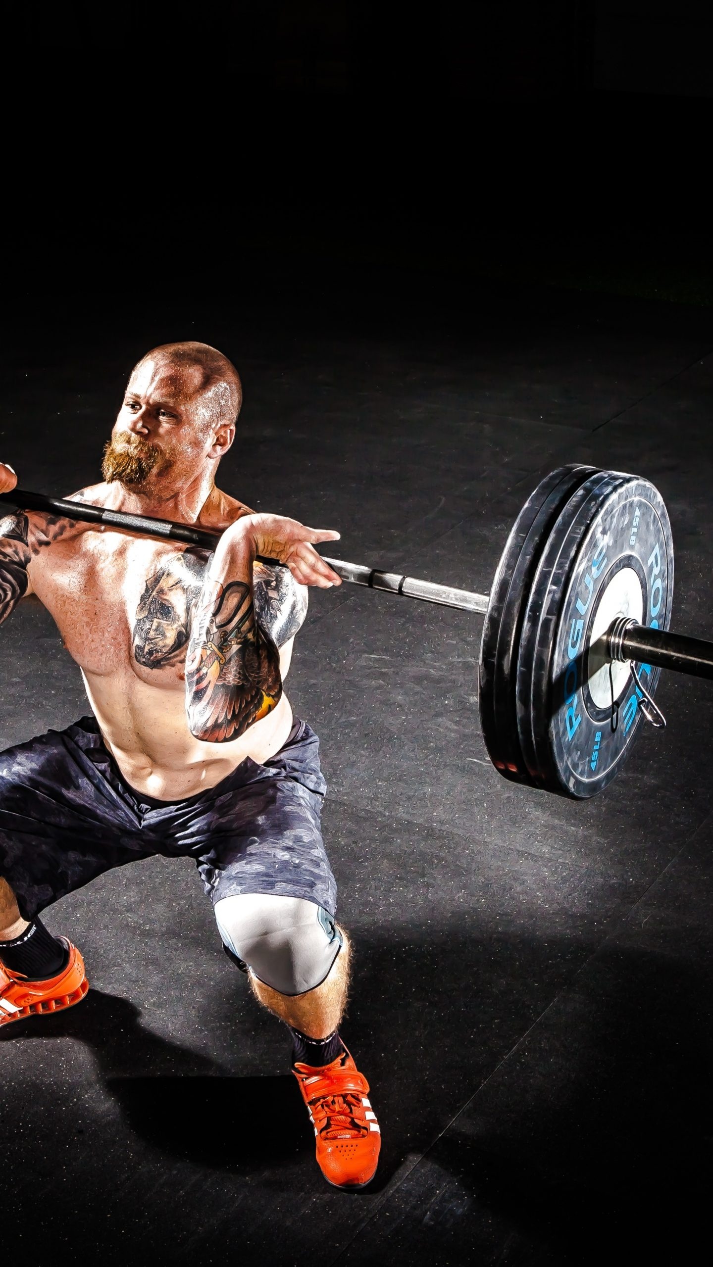 Barbell front squat, CrossFit Wallpaper, 1440x2560 HD Phone