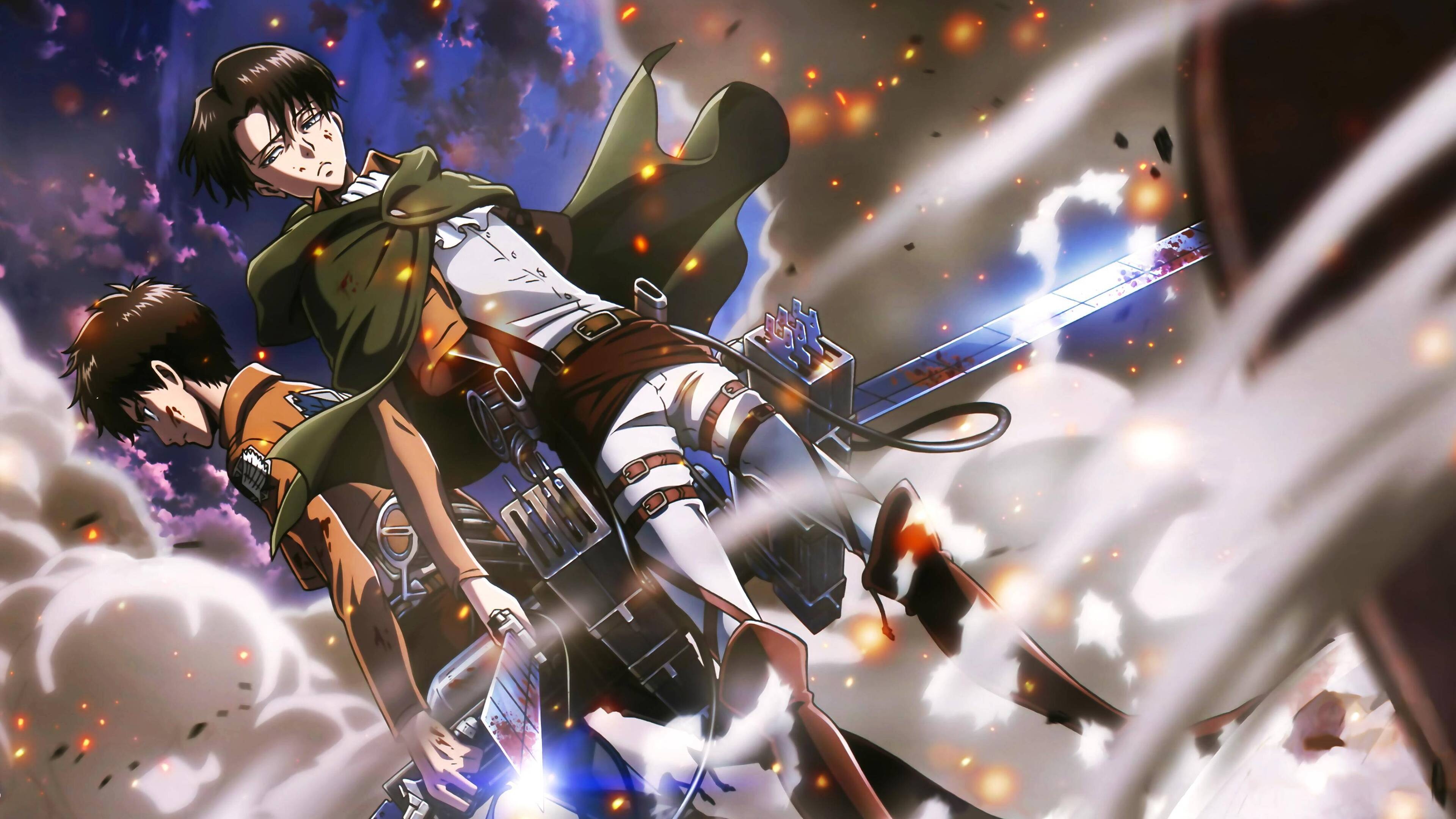 Linux Eren Yeager, Levi Ackerman, Attack on Titan, PC wallpaper, 3840x2160 4K Desktop