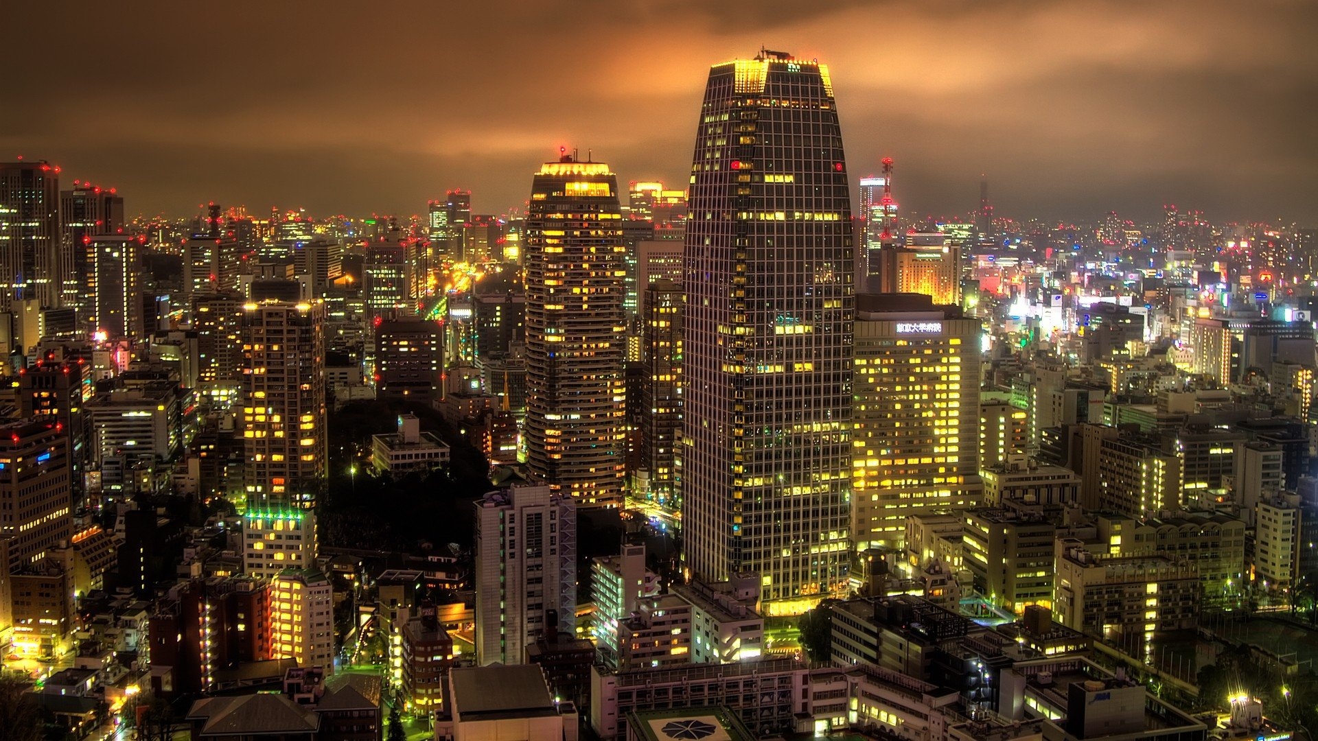 Japanese architecture, Tokyo cityscape, Skyscrapers, Asian city, 1920x1080 Full HD Desktop