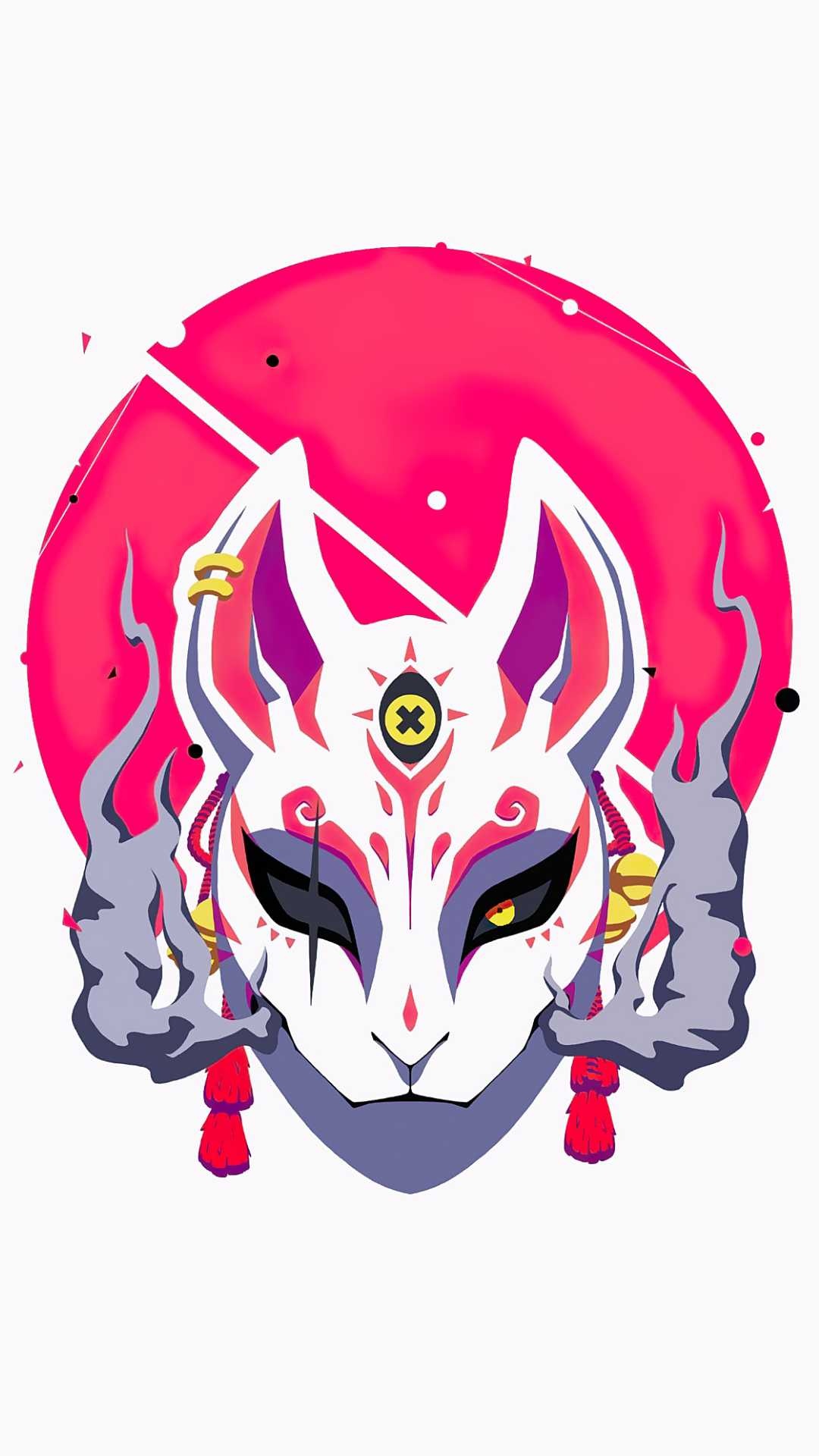 Kitsune beauty, Mesmerizing mythical creature, Japanese folklore, Artistic wallpaper, 1080x1920 Full HD Phone