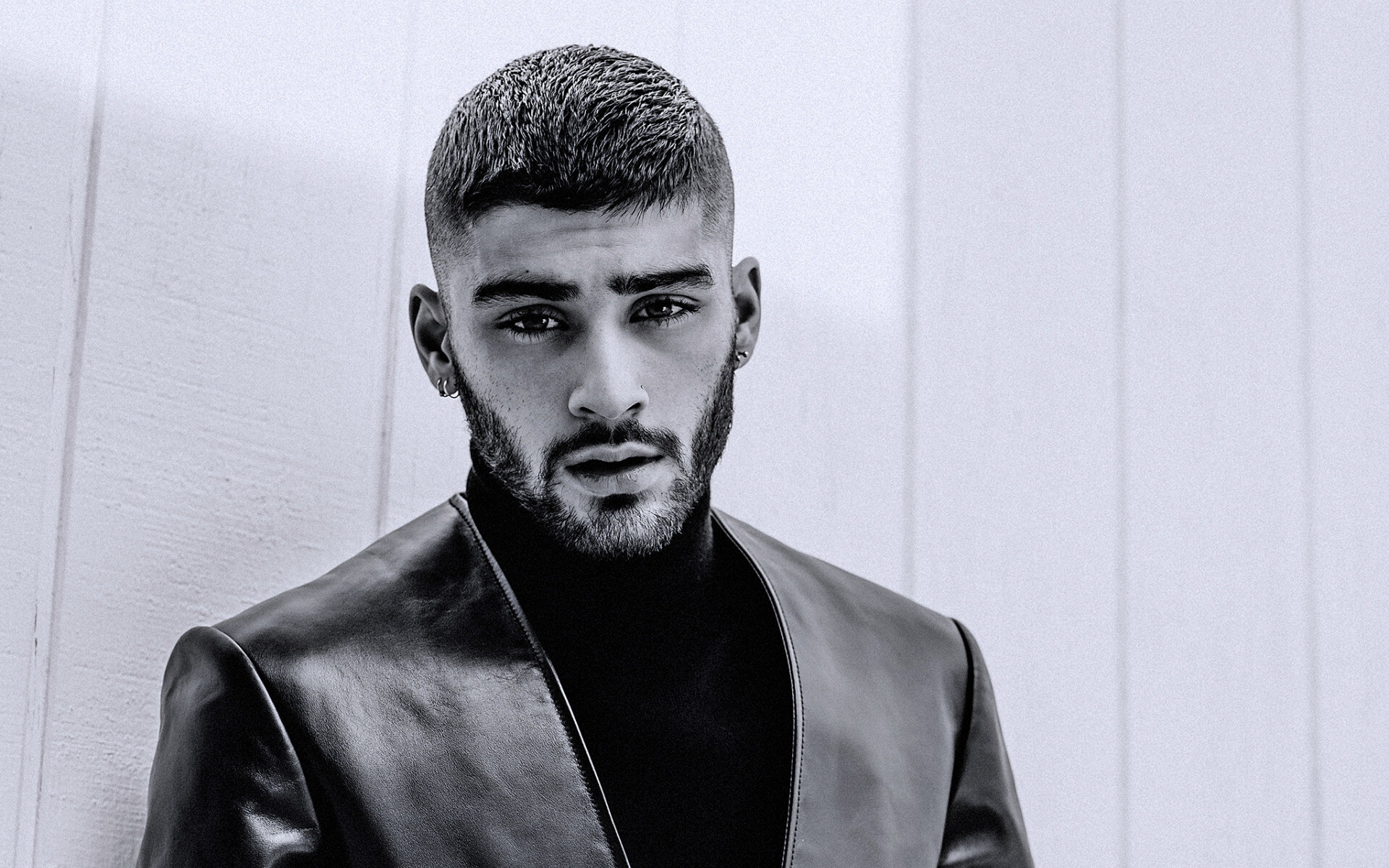 Zayn Malik, British sensation, Monochromatic charisma, Striking photoshoot, 1920x1200 HD Desktop