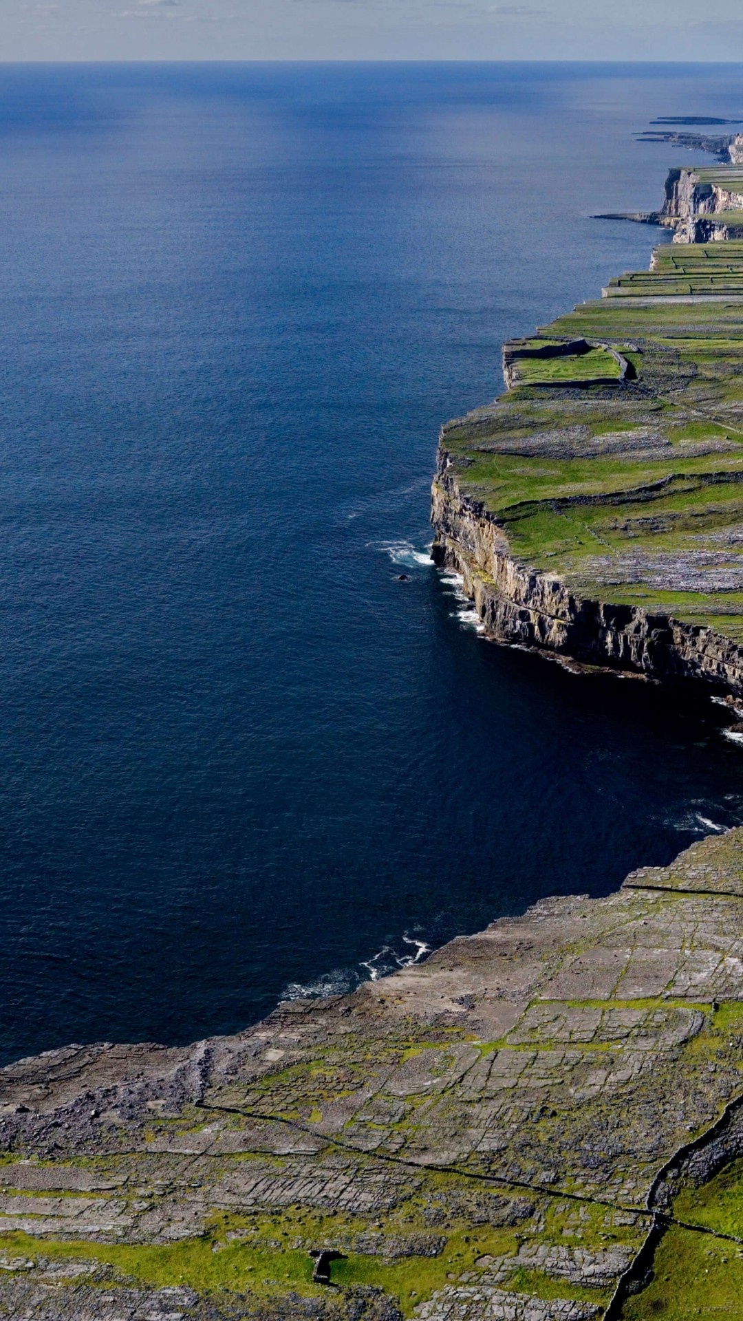 Aran Islands, Rock mountains, Watersea, Nature, 1080x1920 Full HD Phone