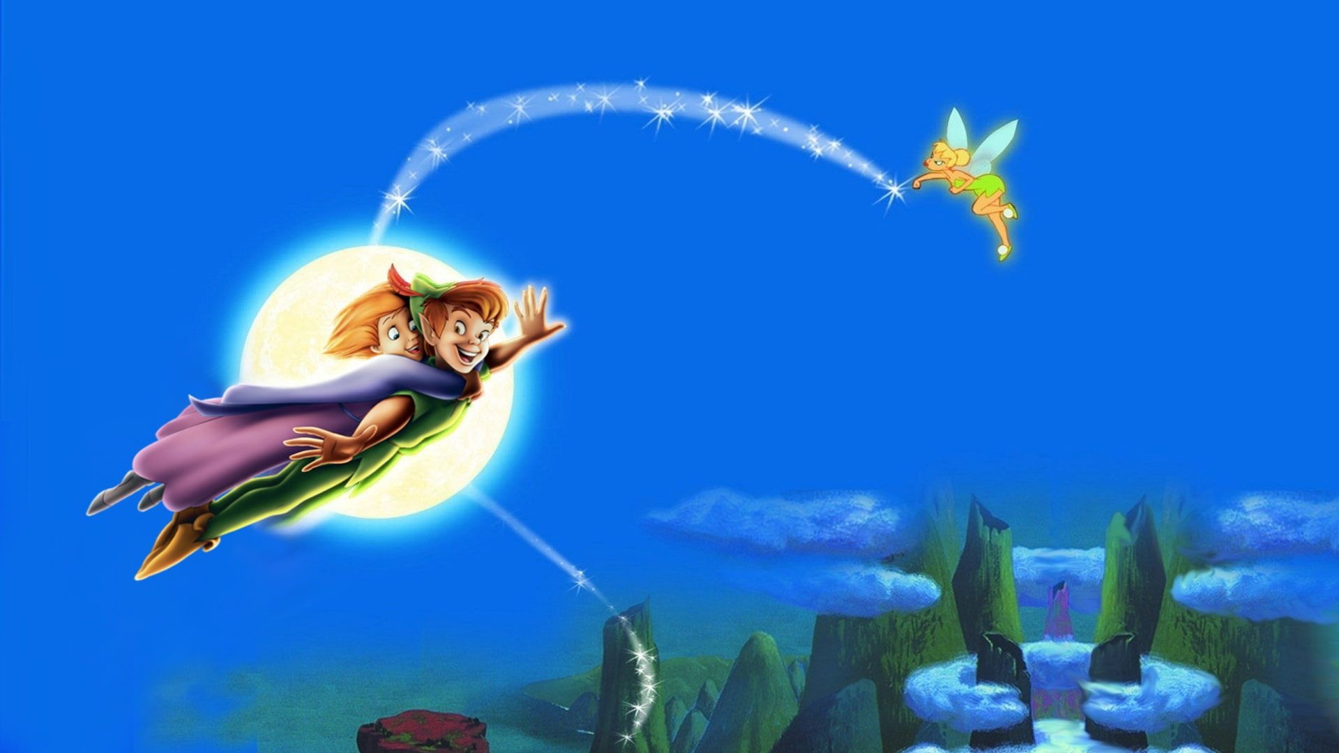 Peter Pan, Tinker Bell, Jane, Never Land, Full HD Desktop wallpaper