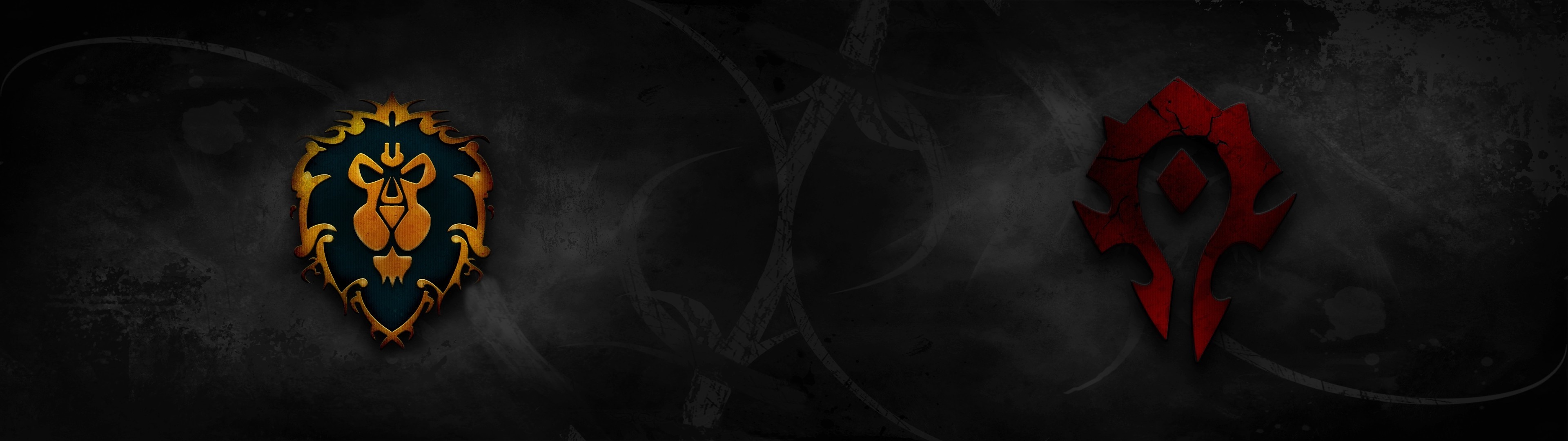 Horde Logo, World of Warcraft, Gaming emblem, Faction symbol, 3840x1080 Dual Screen Desktop