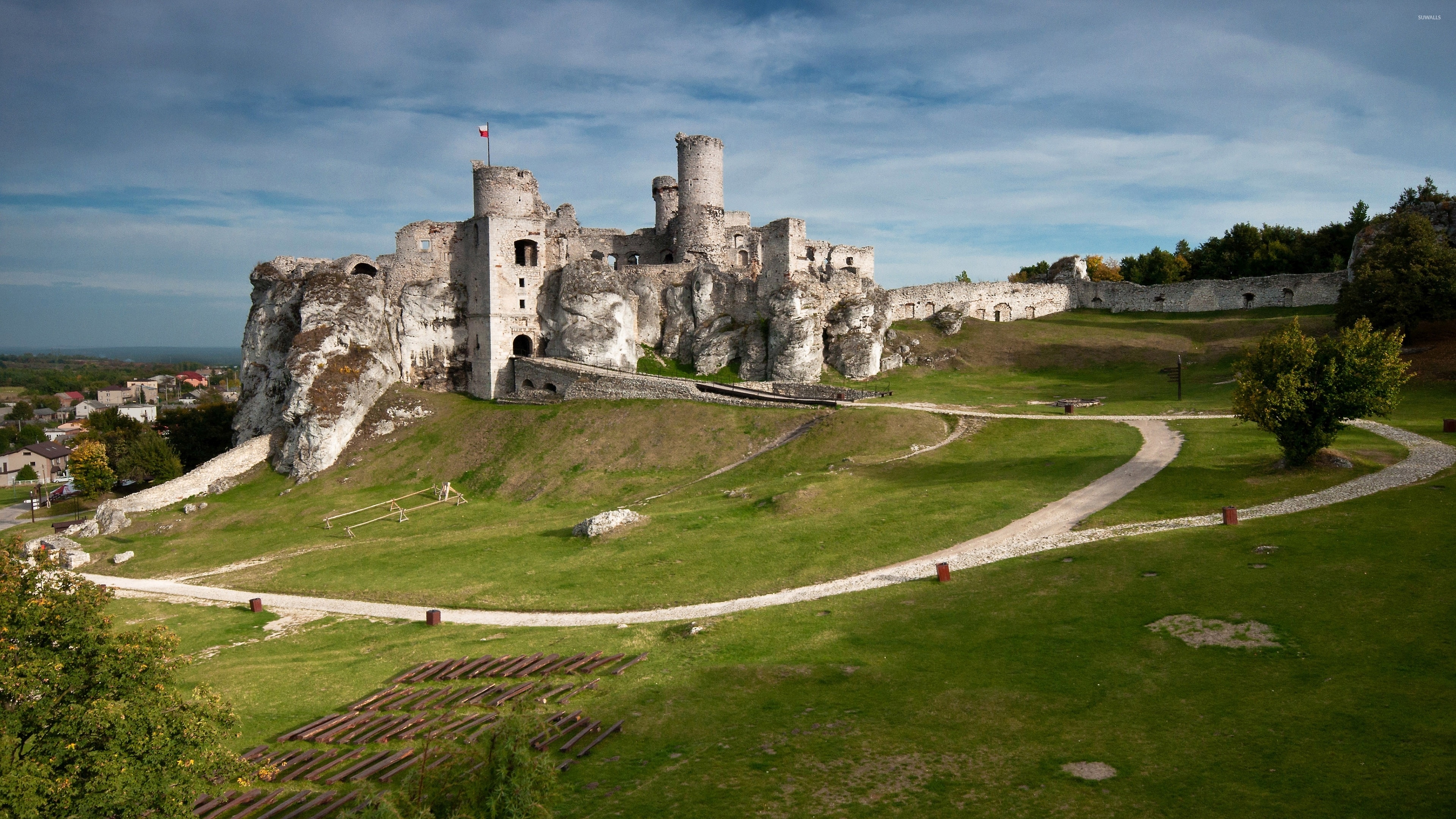 Ogrodzieniec castle, World wallpapers, Mystical ruins, Ancient fortifications, 3840x2160 4K Desktop