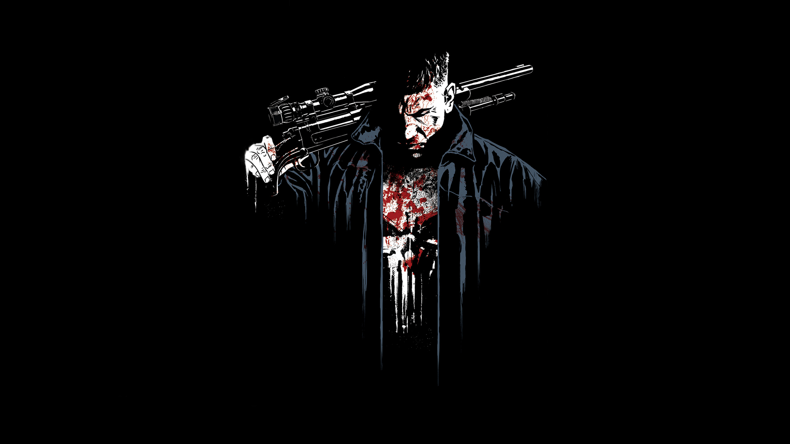 Jon Bernthal Frank Castle, Punisher skull emblem, Sniper rifle, HD Desktop wallpaper