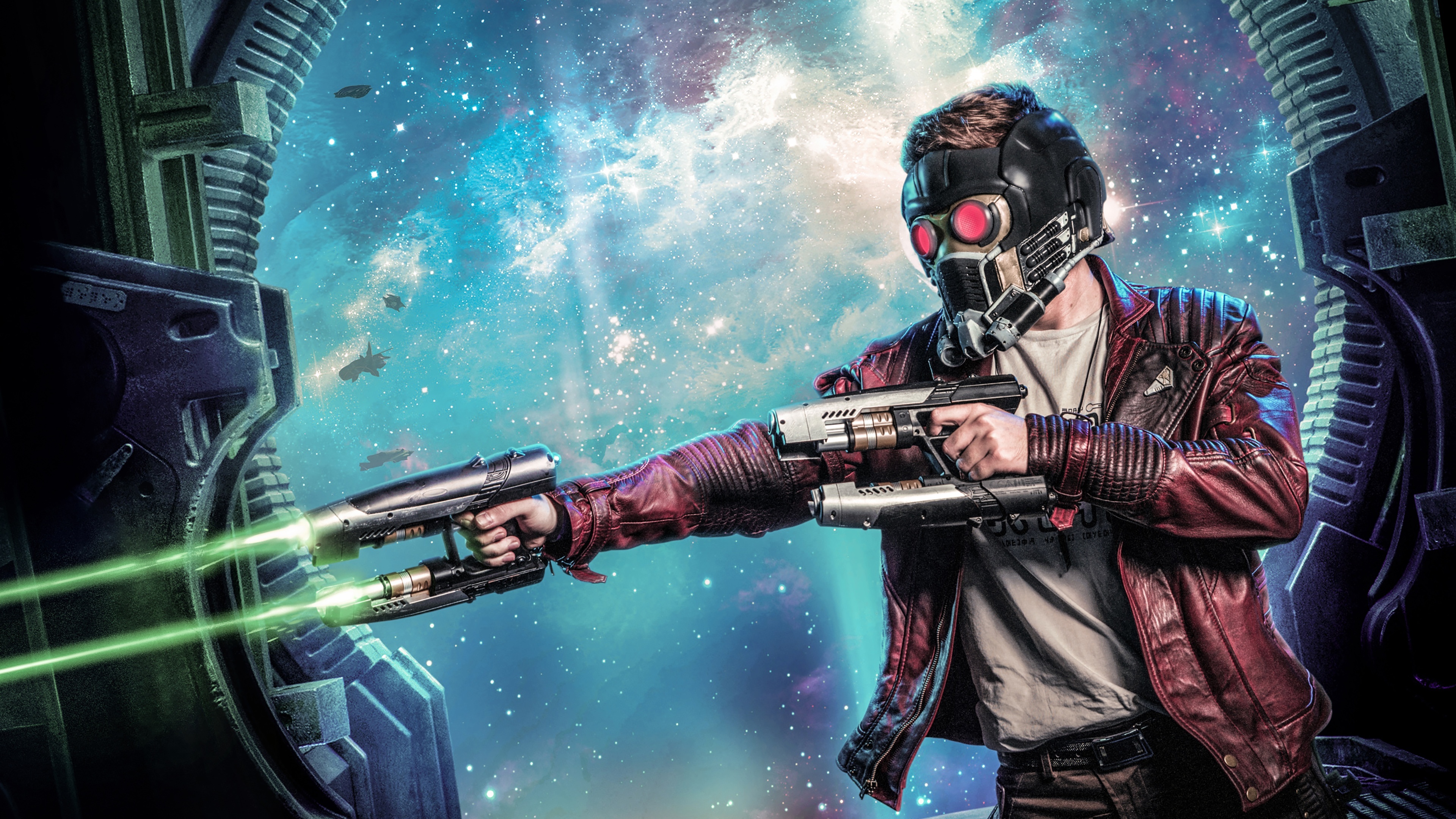 Star-Lord wallpaper 4k, Guardians of the Galaxy cosplay, Epic CGI, Sci-fi superhero, 3840x2160 4K Desktop