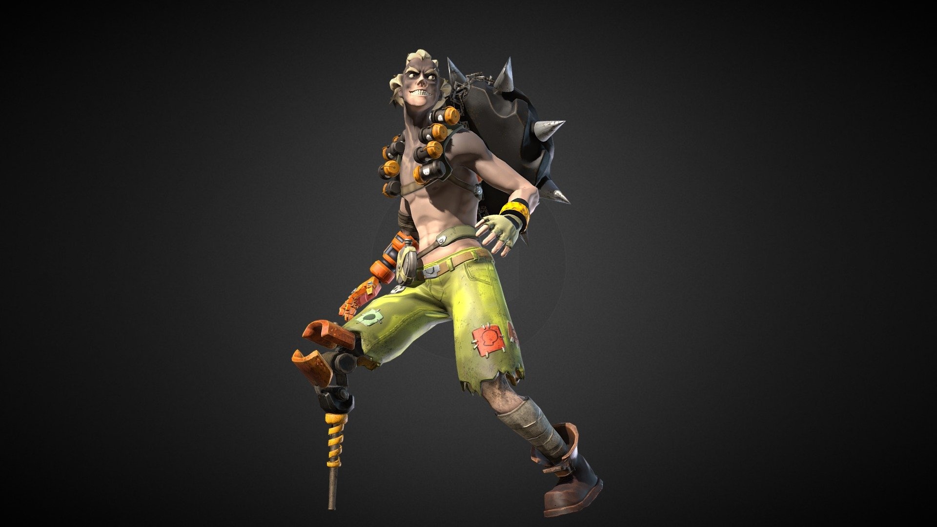 Junkrat's 3D model, Claudia Luehl's creation, Gaming creativity, Modeling excellence, 1920x1080 Full HD Desktop