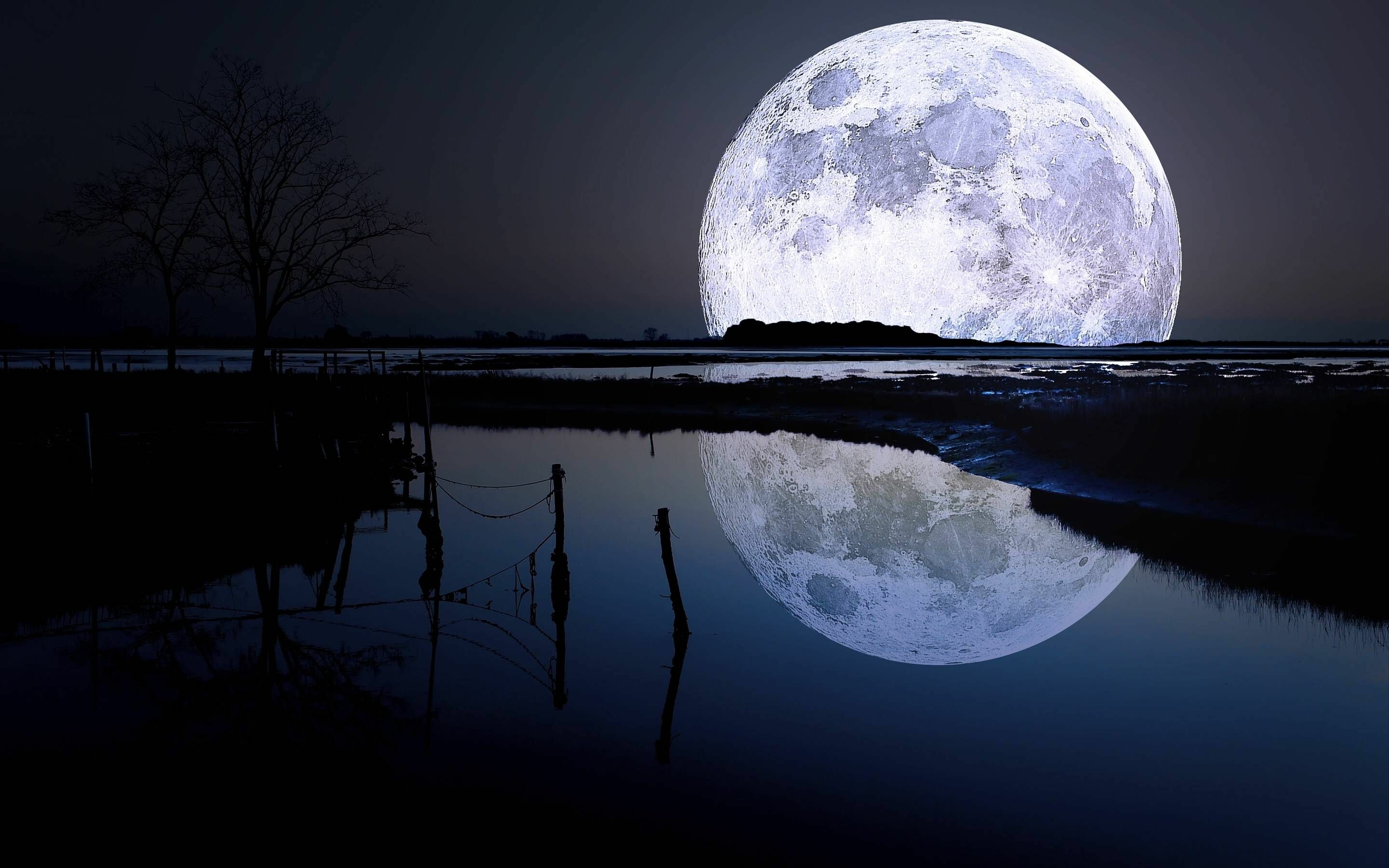 Reflection, Moonlight Wallpaper, 2880x1800 HD Desktop