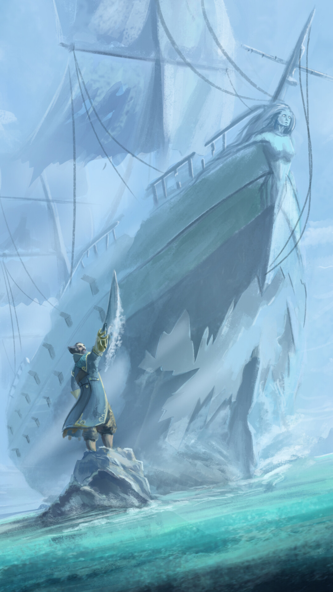 Ghost Ship, Dota 2, Video game artwork, Mysterious journey, 1080x1920 Full HD Phone