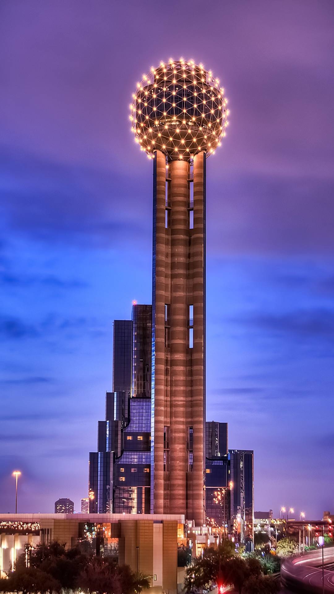 Reunion Tower, Dallas (Texas) Wallpaper, 1080x1920 Full HD Phone