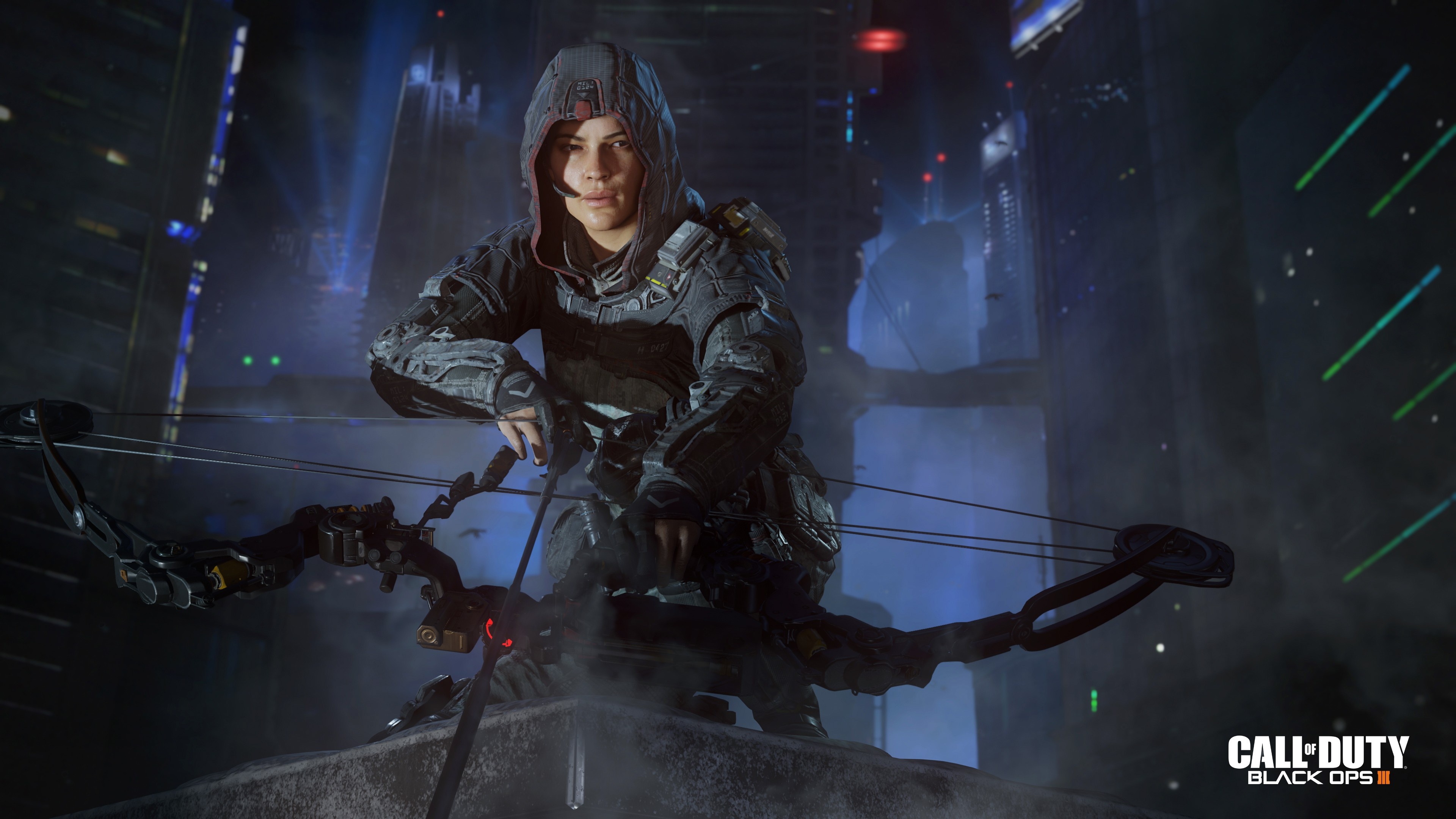 Outrider, Sparrow compound bow, Call of Duty: Black Ops III logo, 4K Desktop wallpaper