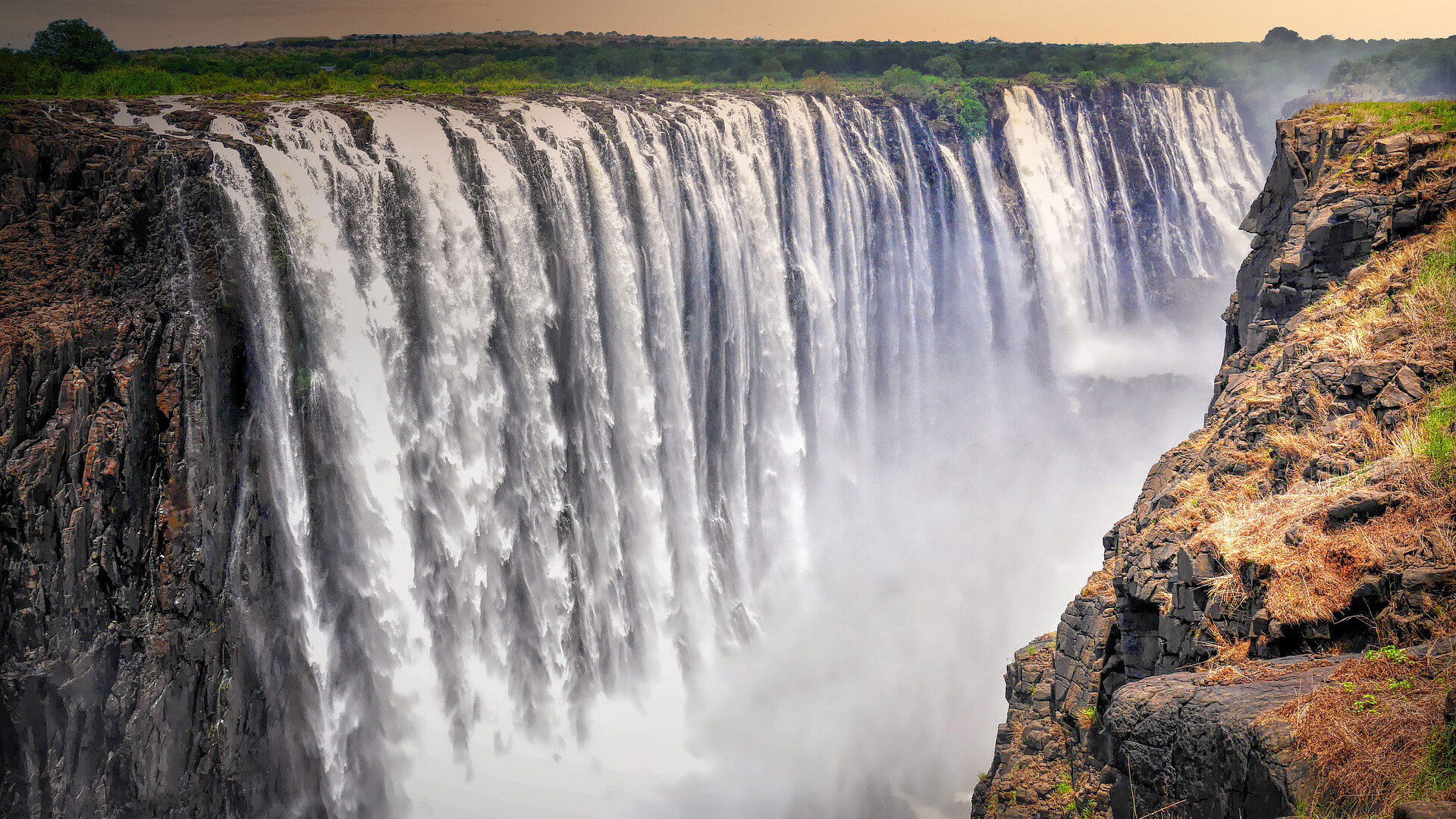 Victoria Falls, Virtual office decor, Travel destination, 1920x1080 Full HD Desktop