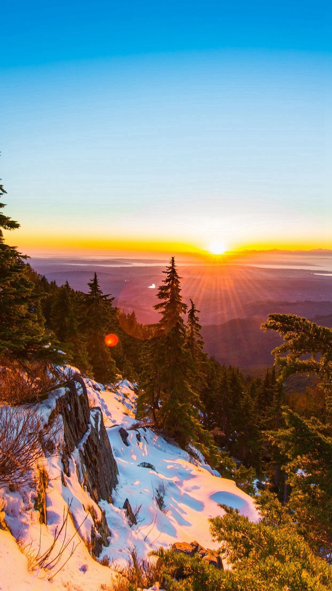 Mountain snow winter, Sunset wood nature, iPhone wallpaper, Serene beauty, 1080x1920 Full HD Phone