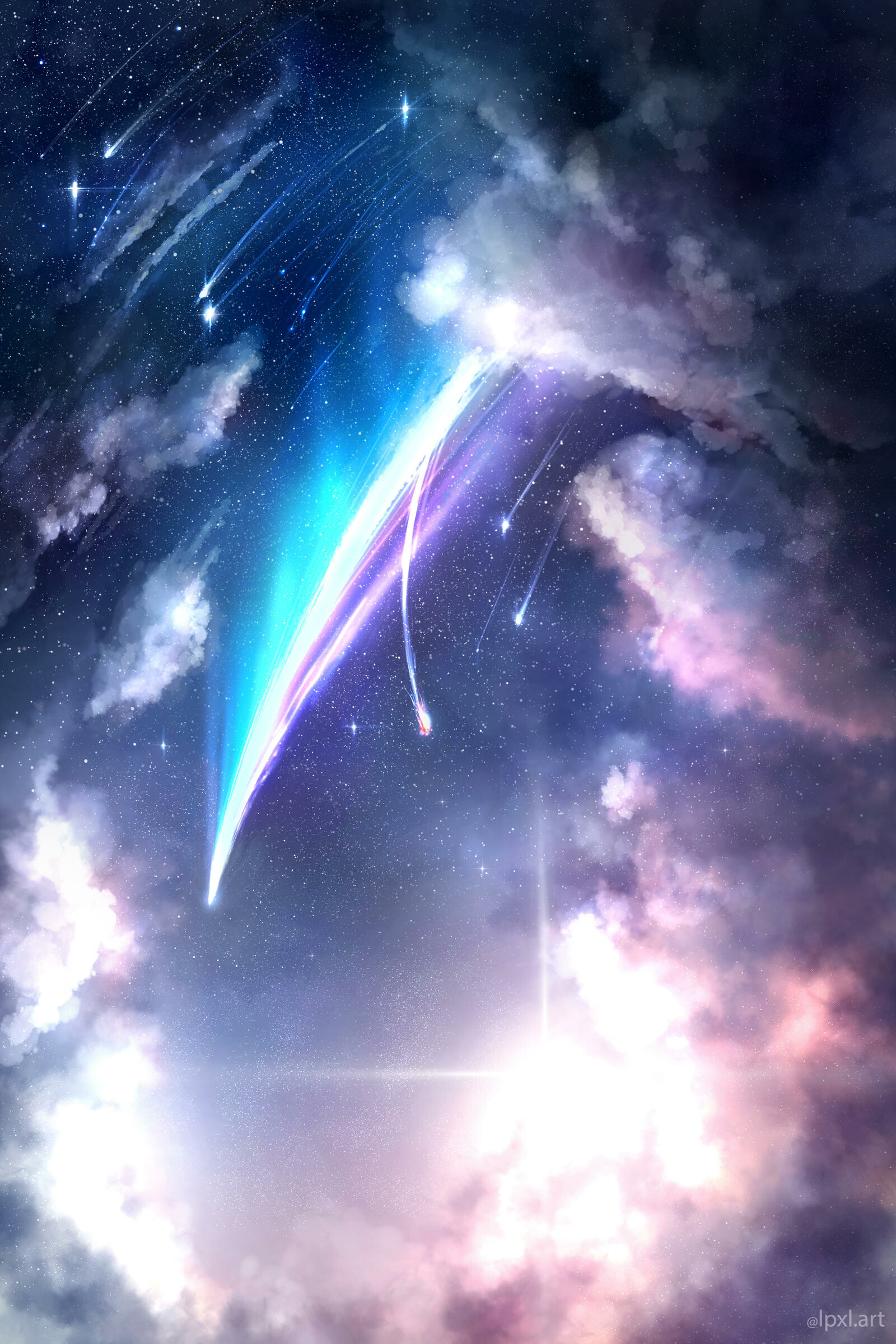 Anime, Meteors Wallpaper, 1600x2400 HD Phone