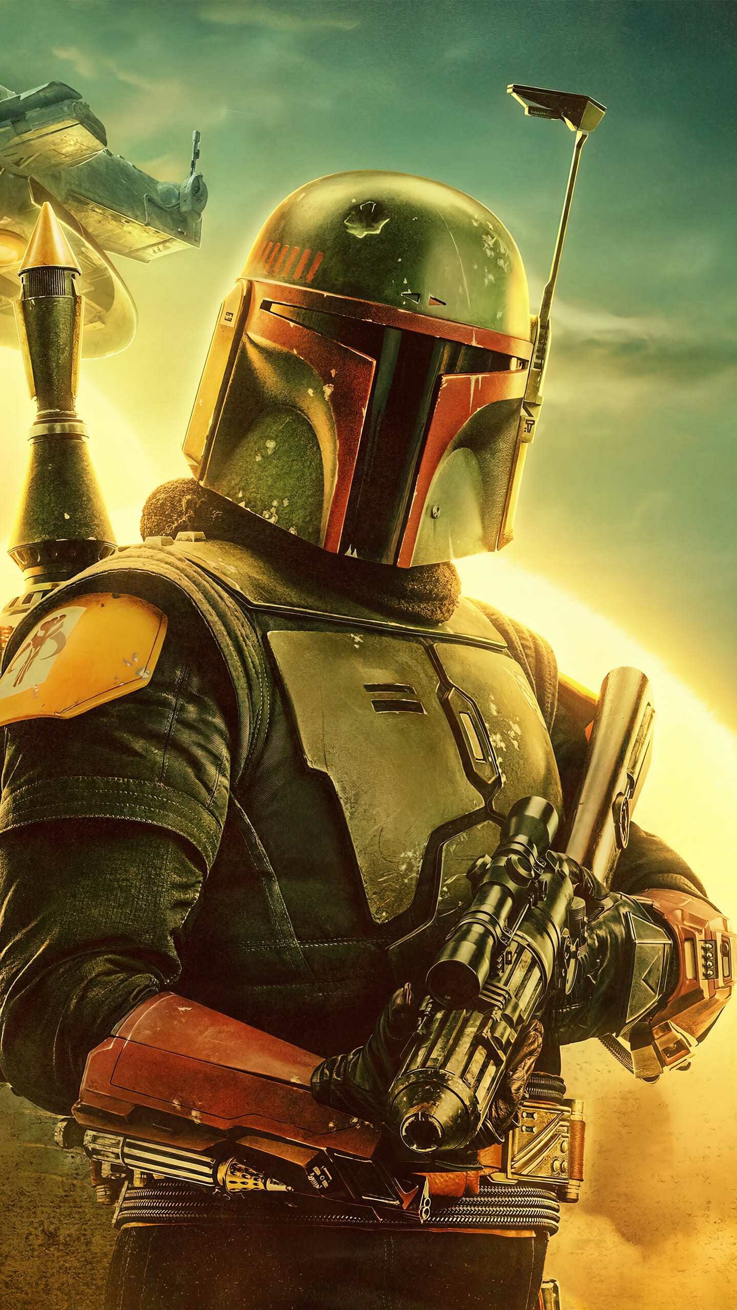 The Book of Boba Fett TV Show, Boba Fett wallpaper, Star Wars imagery, Aesthetic visuals, 1440x2560 HD Phone