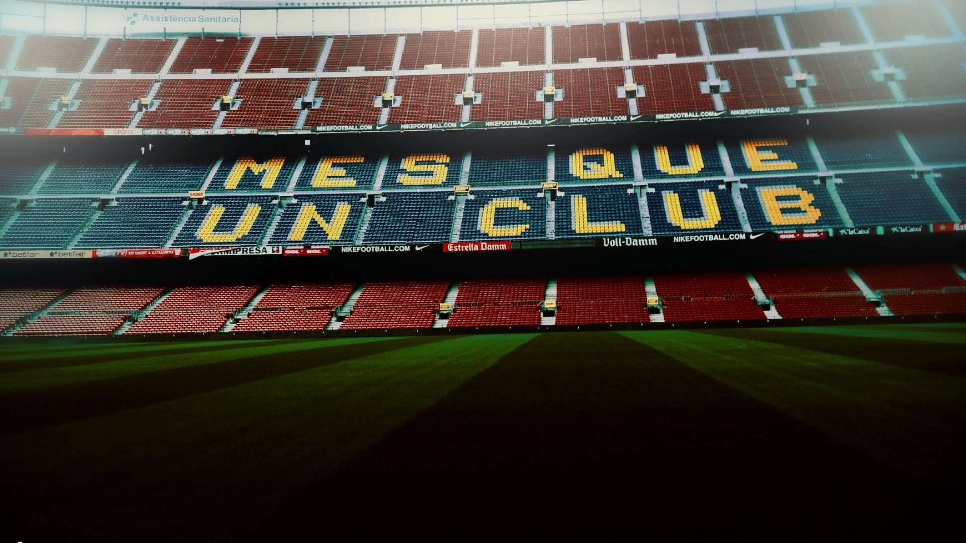 Stand with FC Barcelona’s slogan, Camp Nou Stadium Wallpaper, 1920x1080 Full HD Desktop