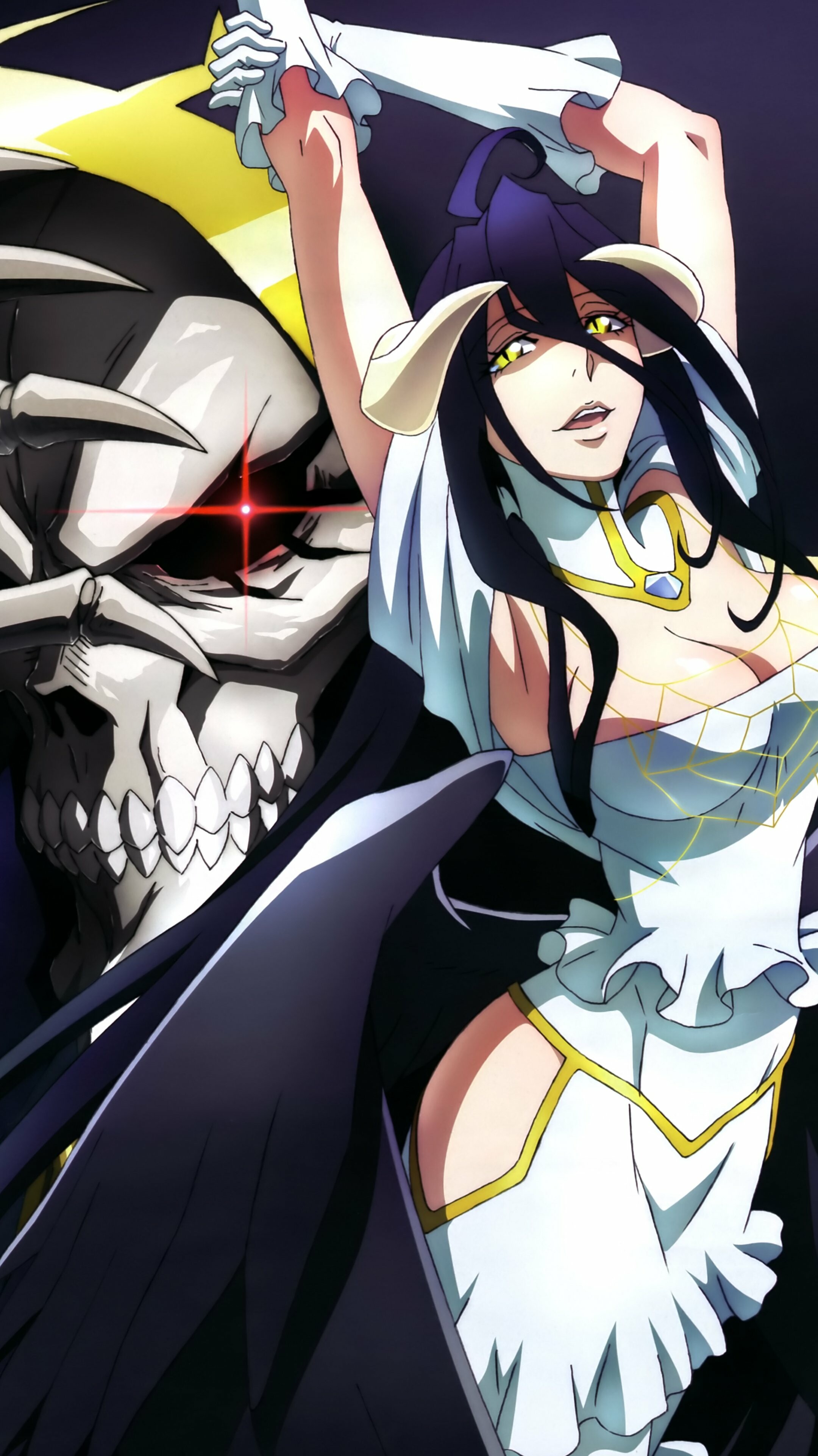 Overlord II, Ainz Ooal Gown, Albedo, Kawaii mobile, 2160x3840 4K Phone