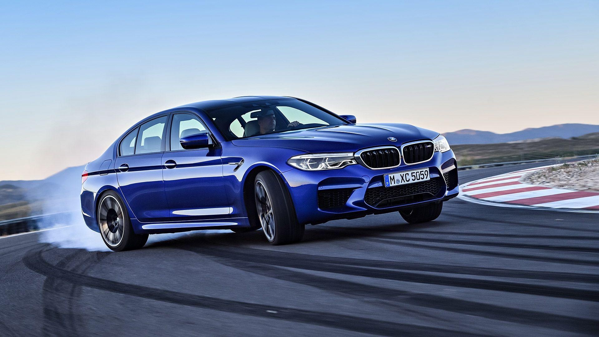 BMW M5 F90, M XC 5059, drifting tire smoke, Full HD Desktop wallpaper