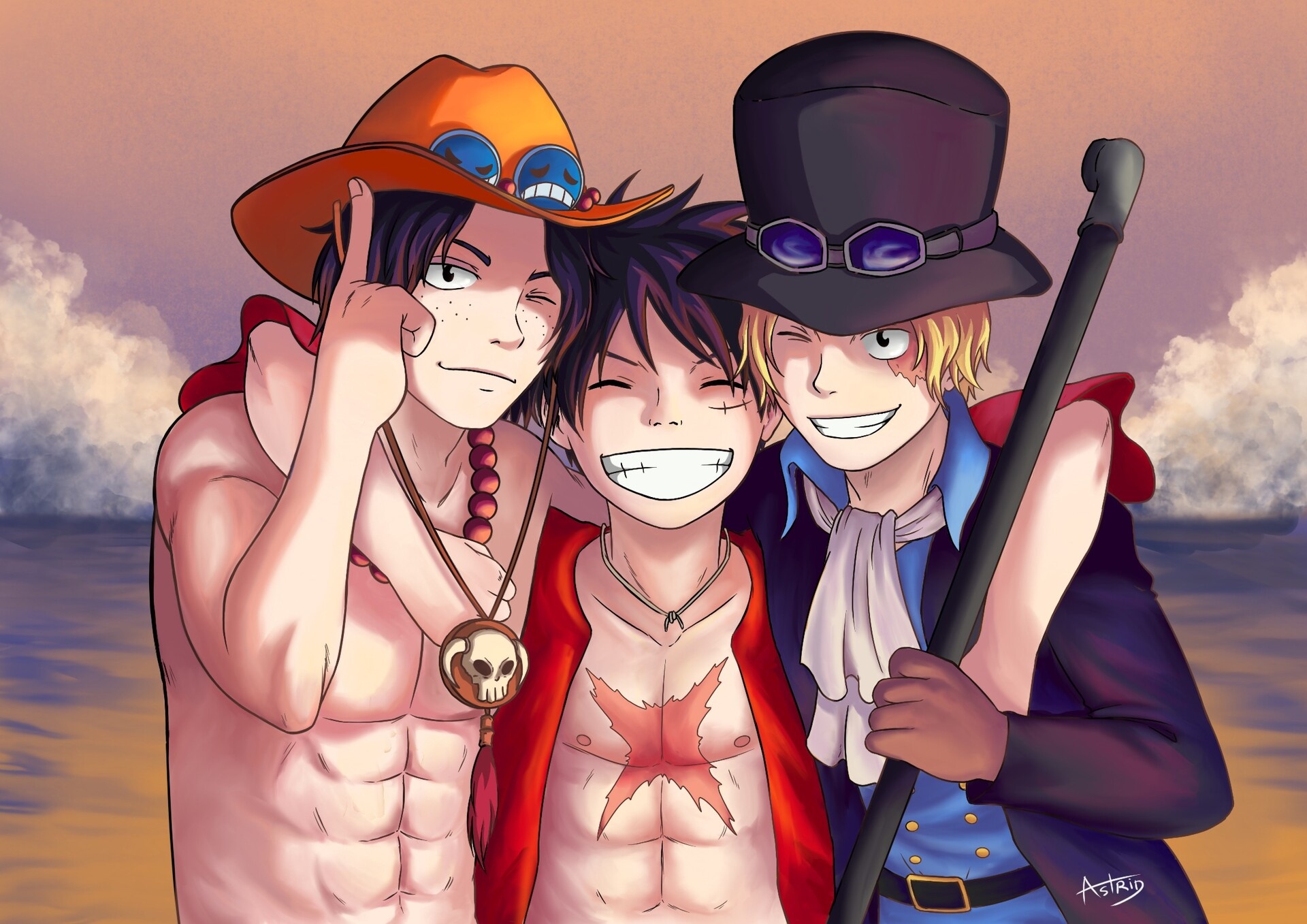 Monkey D. Luffy, Portgas D. Ace, Sabo, HD Desktop wallpaper