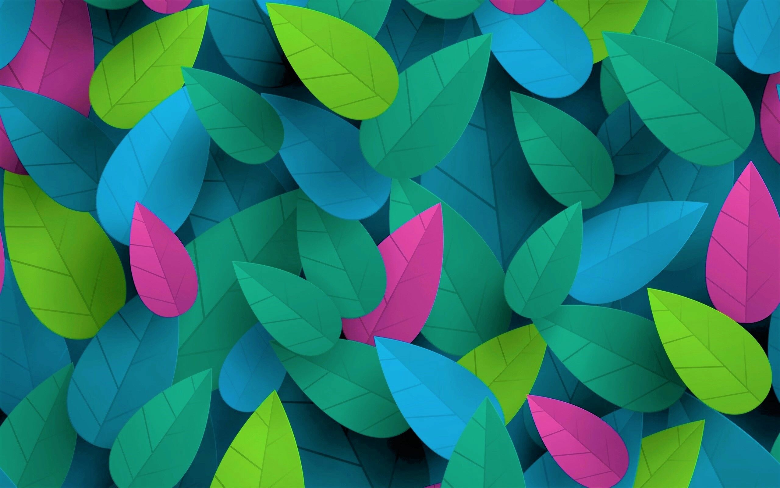 Colored leaf art, Vibrant wallpaper collection, 2560x1600 HD Desktop