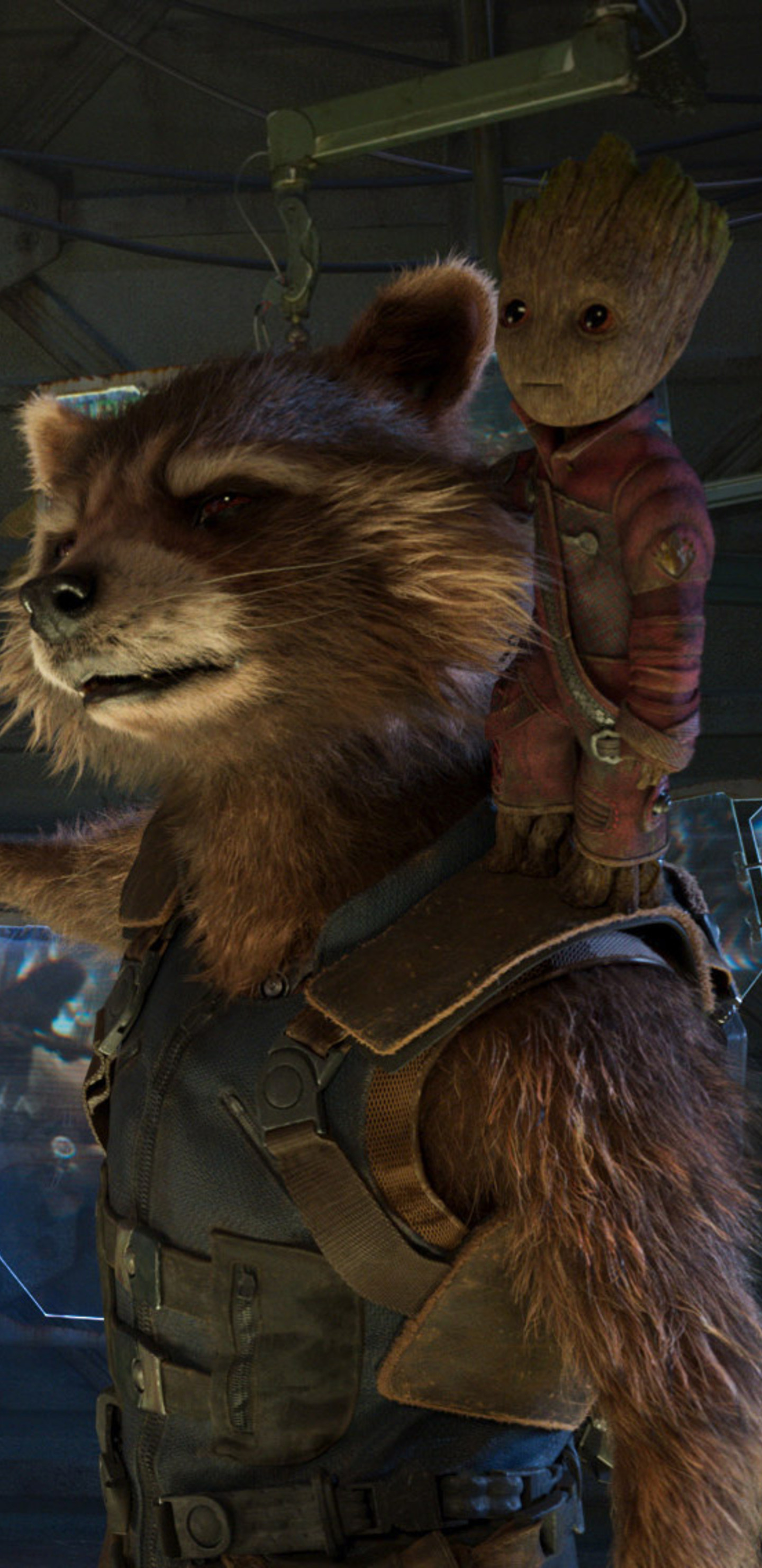 Baby Groot, Rocket Raccoon, Guardians of the Galaxy Vol 2, Samsung Galaxy Note, 1440x2960 HD Phone