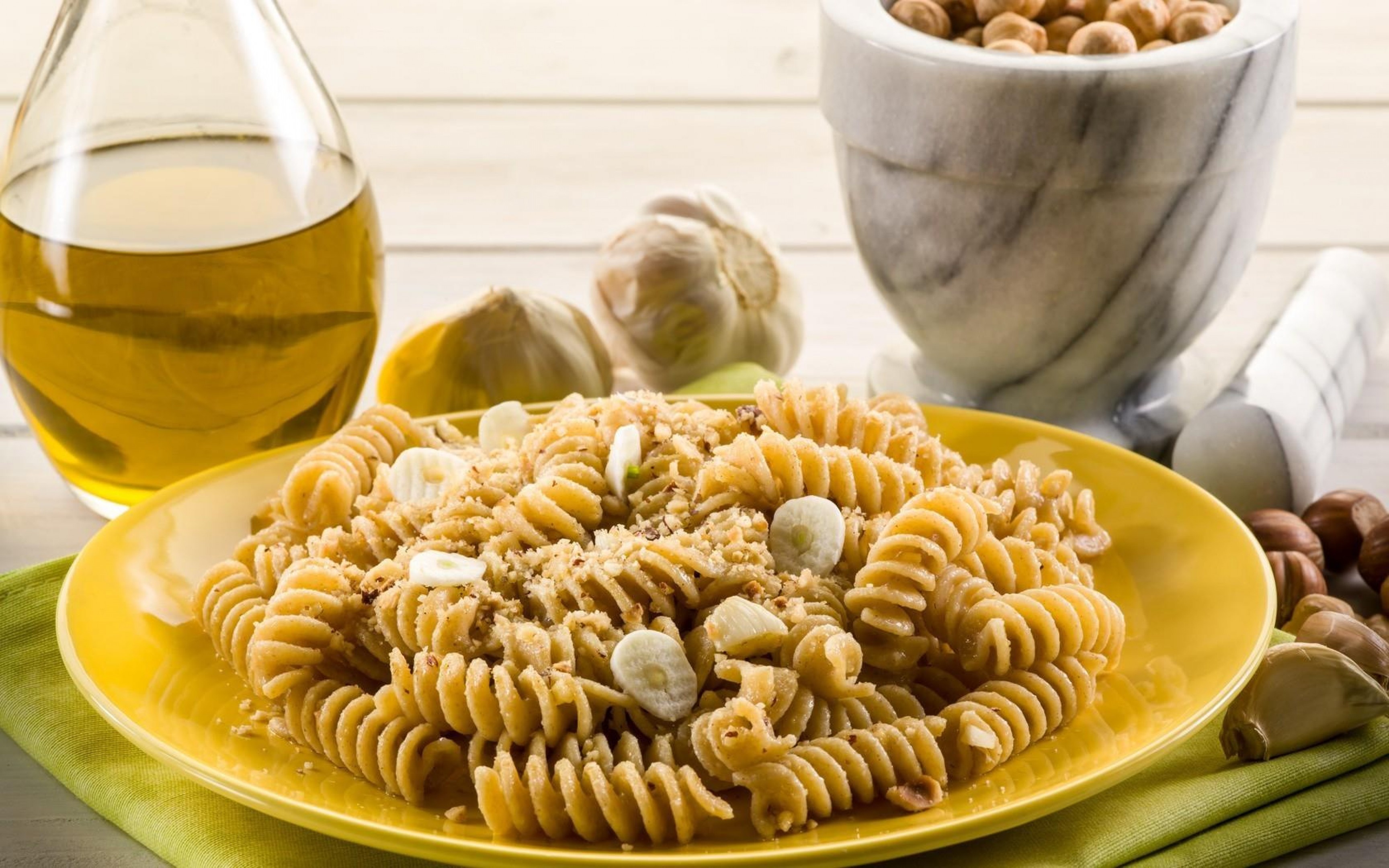 Spring pasta dish, HD desktop wallpaper, Ultra high definition, Pasta delight, 3460x2160 HD Desktop