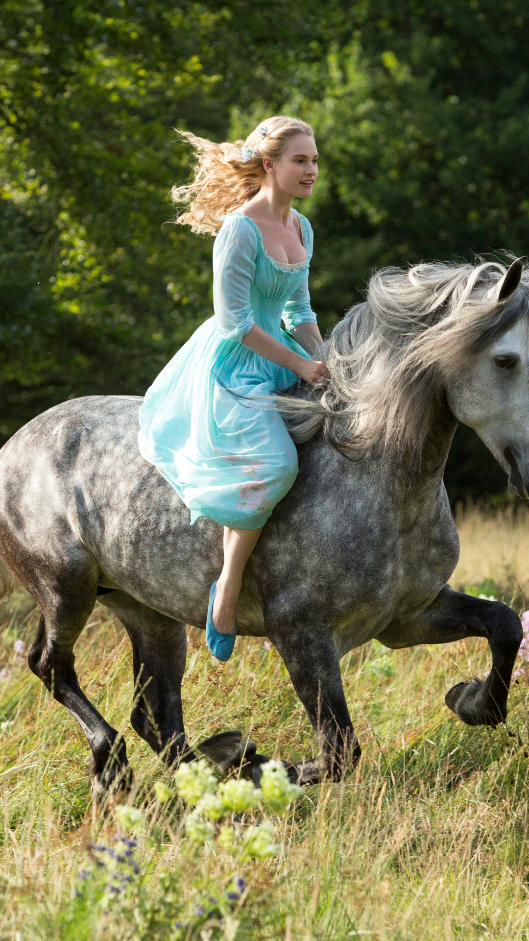 Cinderella movie, Romantic blonde fog, Lily James movies, 2015 film, 1080x1920 Full HD Phone