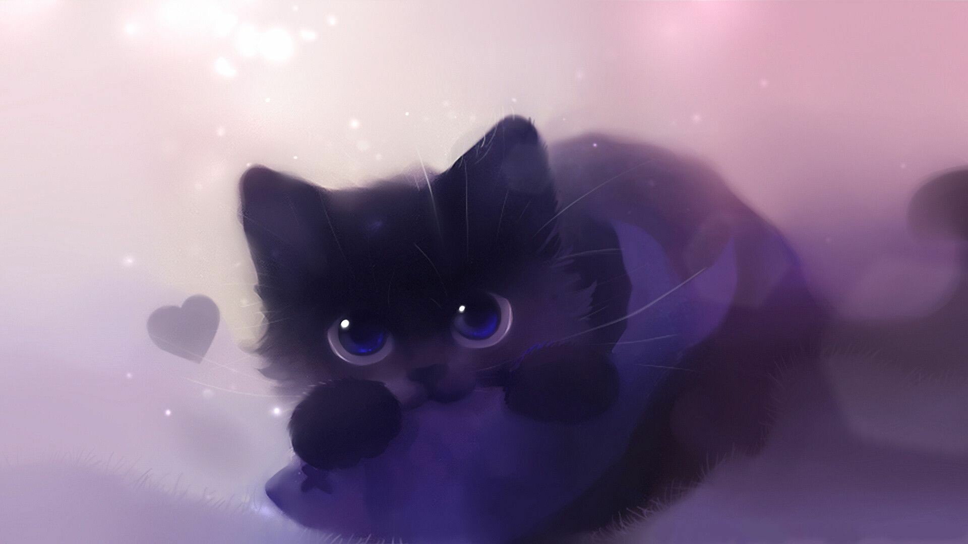 Cat, Warrior spirit, Mysterious eyes, Anime enchantment, 1920x1080 Full HD Desktop