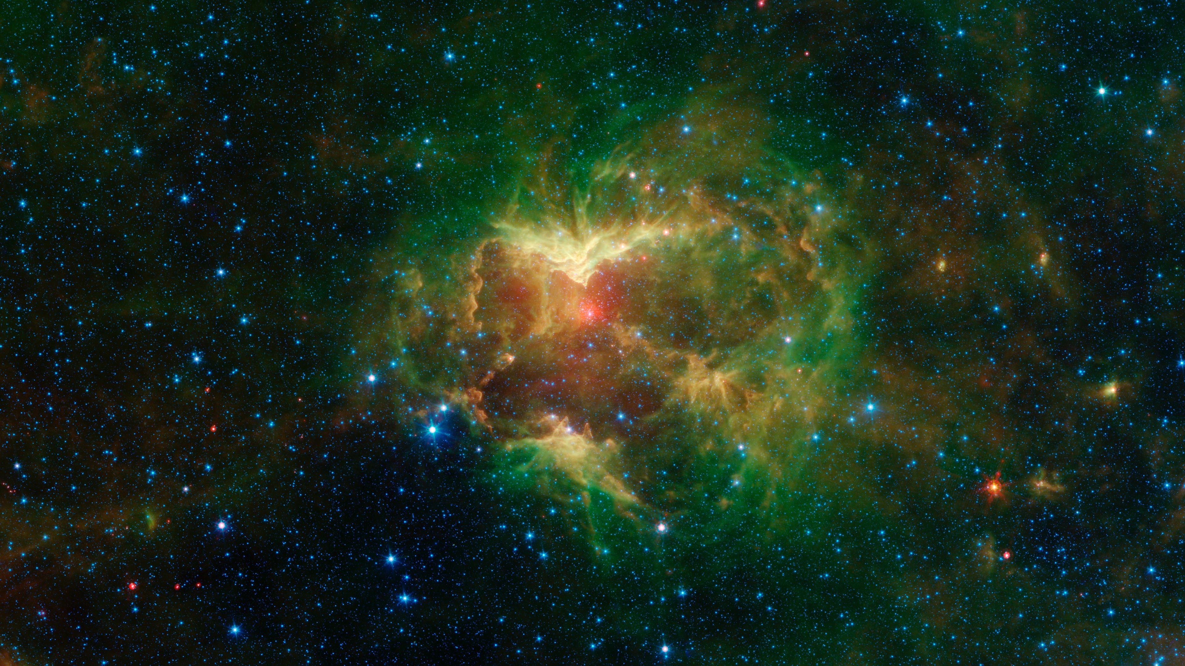 Jack-o'-Lantern Nebula, Green Nebula Wallpaper, 3840x2160 4K Desktop