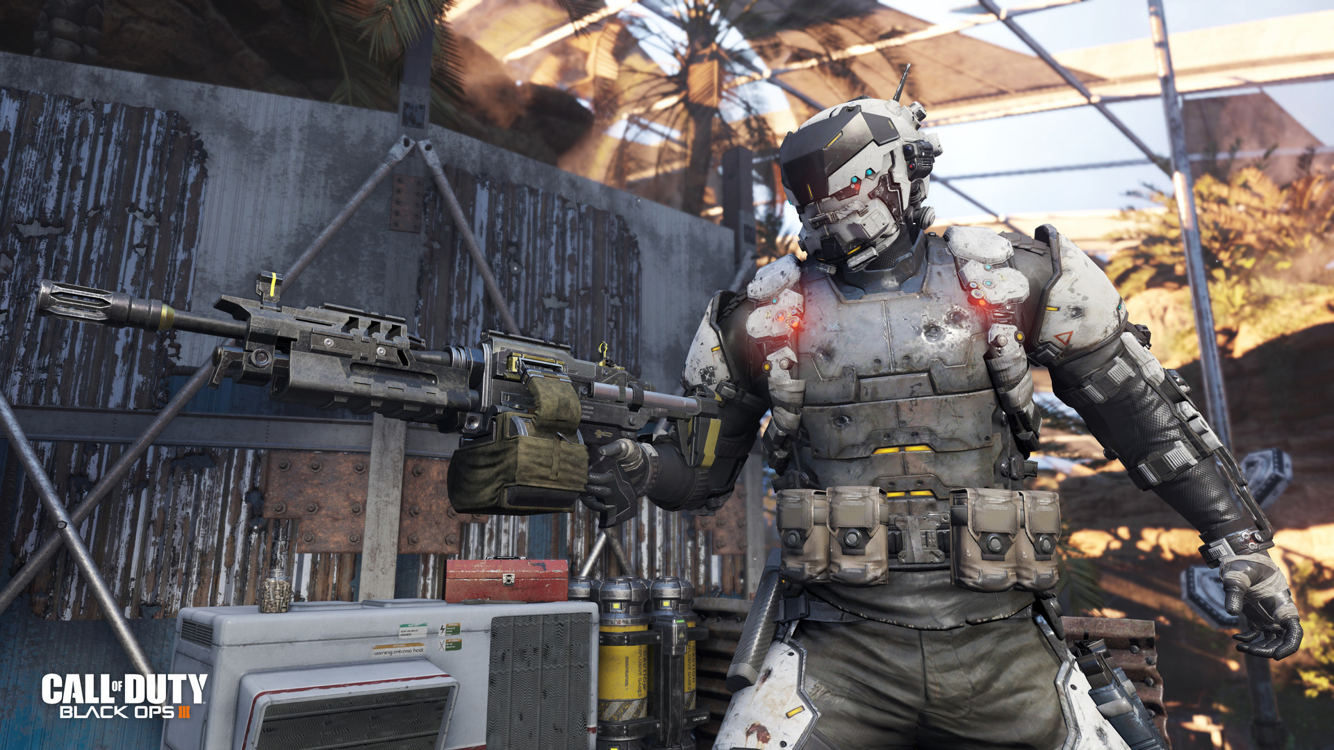 Call of Duty: Black Ops III, Cybernetic combat armor, Heavy machine gun, Full HD Desktop wallpaper
