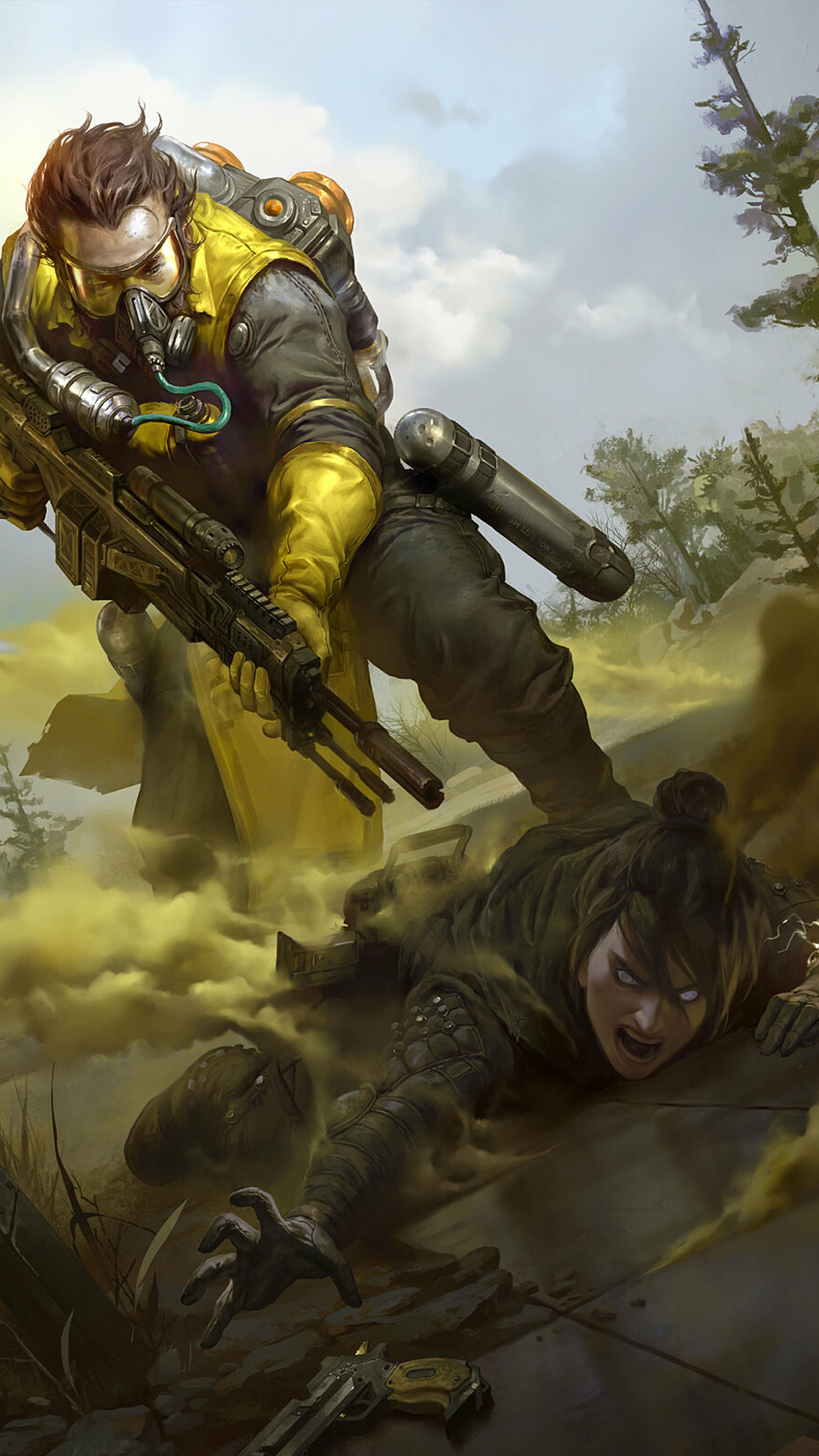 Apex Legends, Bloodhound character, Intense gameplay, Jagged landscapes, 1160x2050 HD Phone