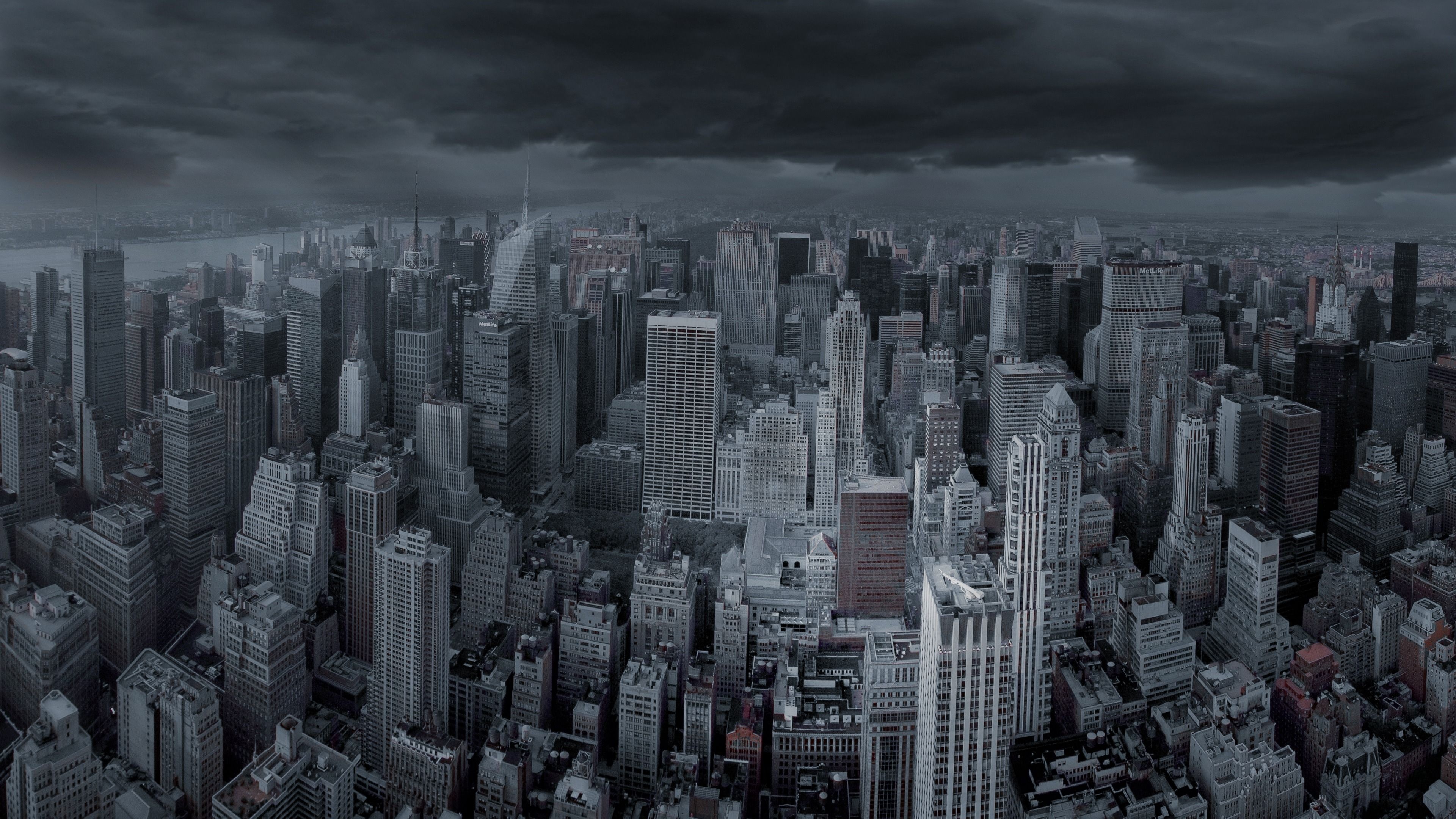 New York City, Dark Wallpaper, 3840x2160 4K Desktop